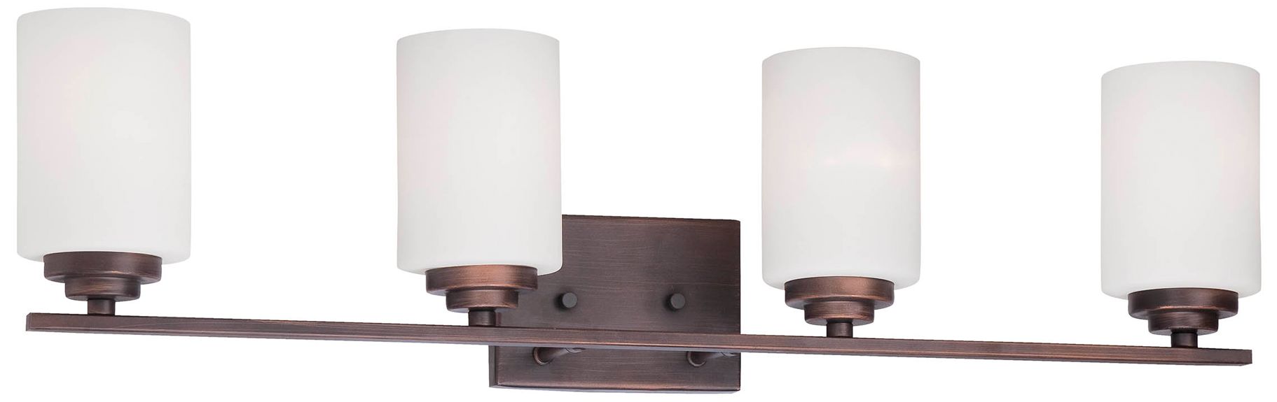 Millennium Durham 4-Light 31.13" Rubbed Bronze Vanity Light with Shade