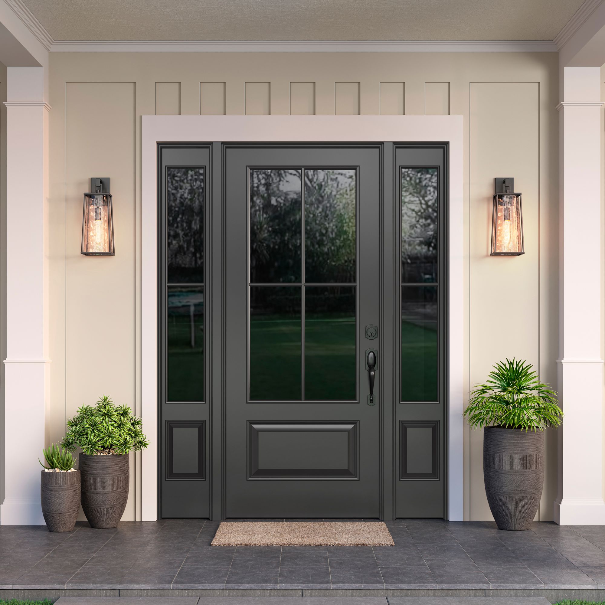 Image 7 Millennium Dutton 1-Light 19.75" Powder Coated Black Outdoor Wall Sconce more views