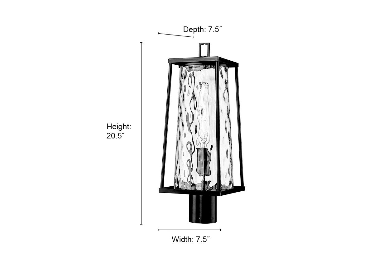 Image 7 Millennium Dutton 1-Lt 20.5" Powder Coated Black Outdoor Post Lantern more views