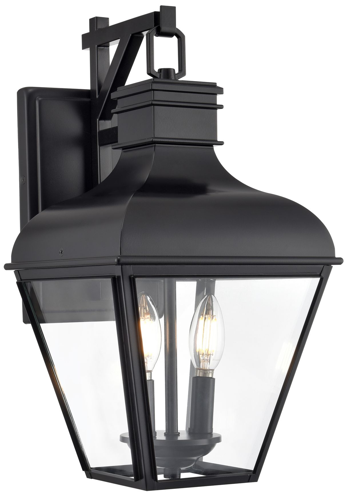 Millennium Edenton 2-Lt 17.75" Matte Black Outdoor Wall Sconce with Shade