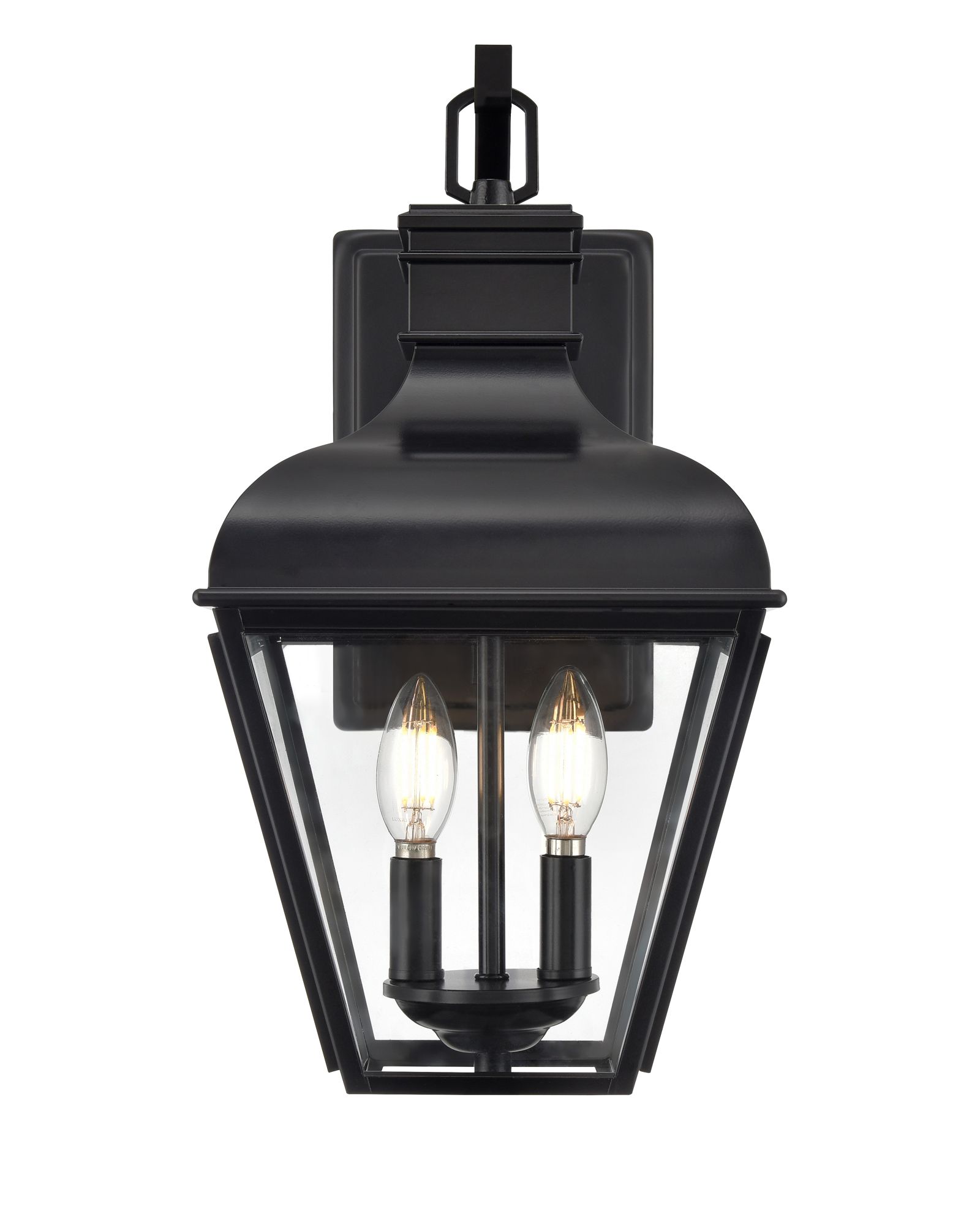Image 2 Millennium Edenton 2-Lt 17.75" Matte Black Outdoor Wall Sconce with Shade more views