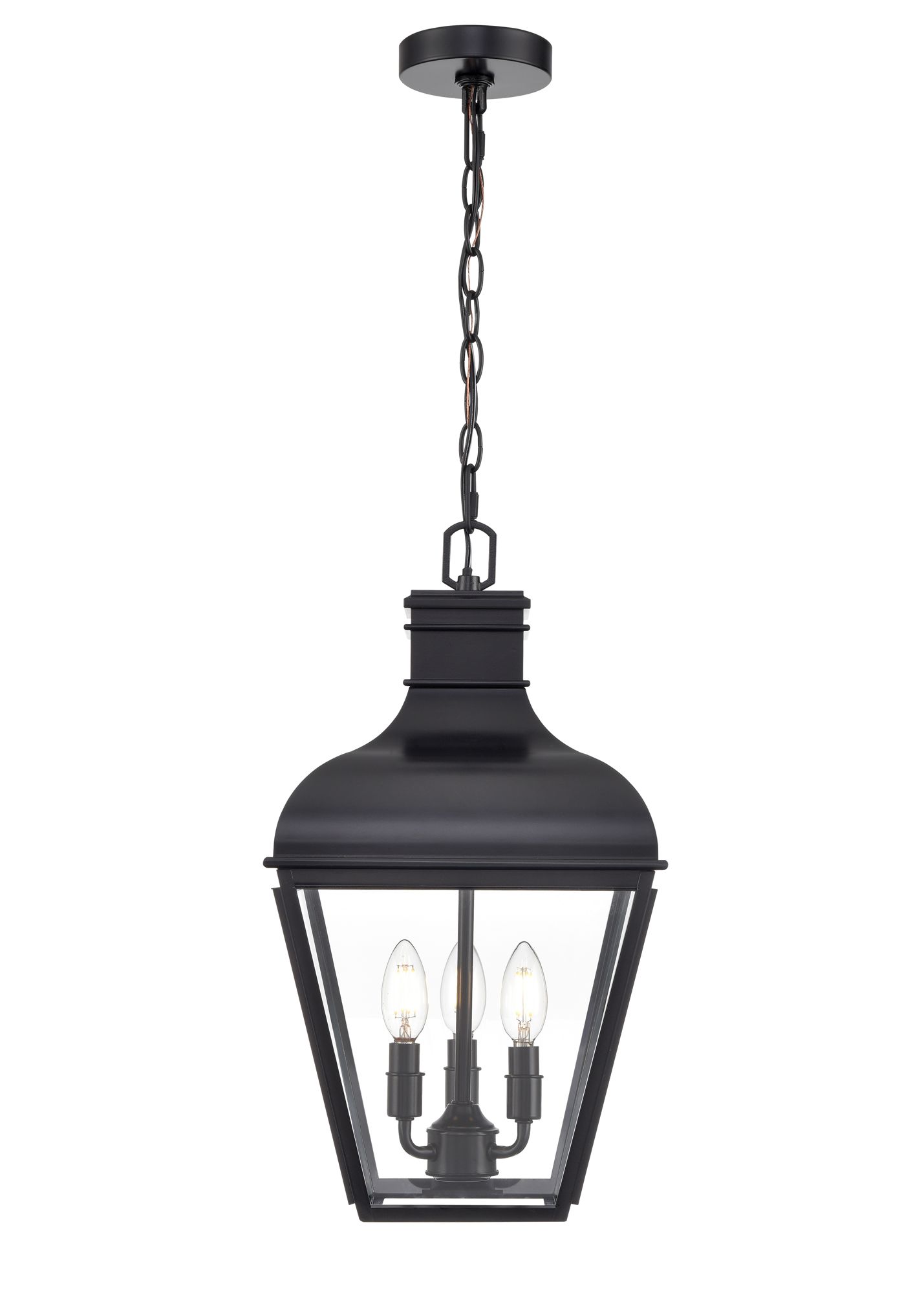 Thumbnail2 of Millennium Edenton 3-Light 19.75" Matte Black Outdoor Hanging Pendant more views