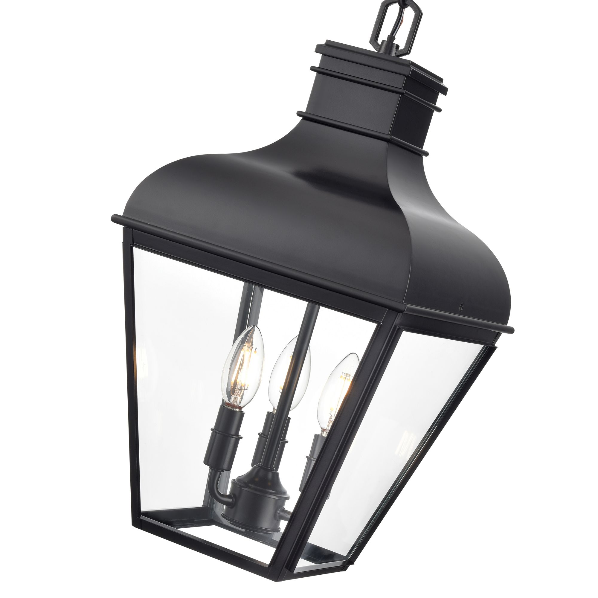 Millennium Edenton 3-Light 19.75" Matte Black Outdoor Hanging Pendant