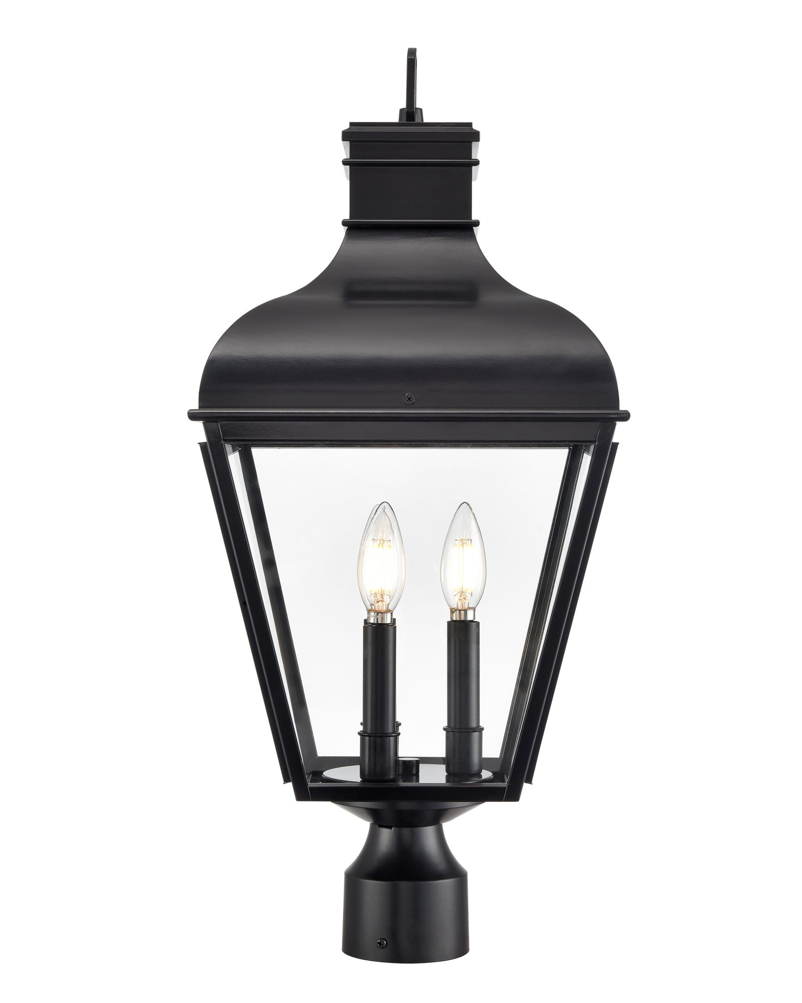Image 3 Millennium Edenton 3-Light 24" Matte Black Outdoor Post Lantern with Shade more views