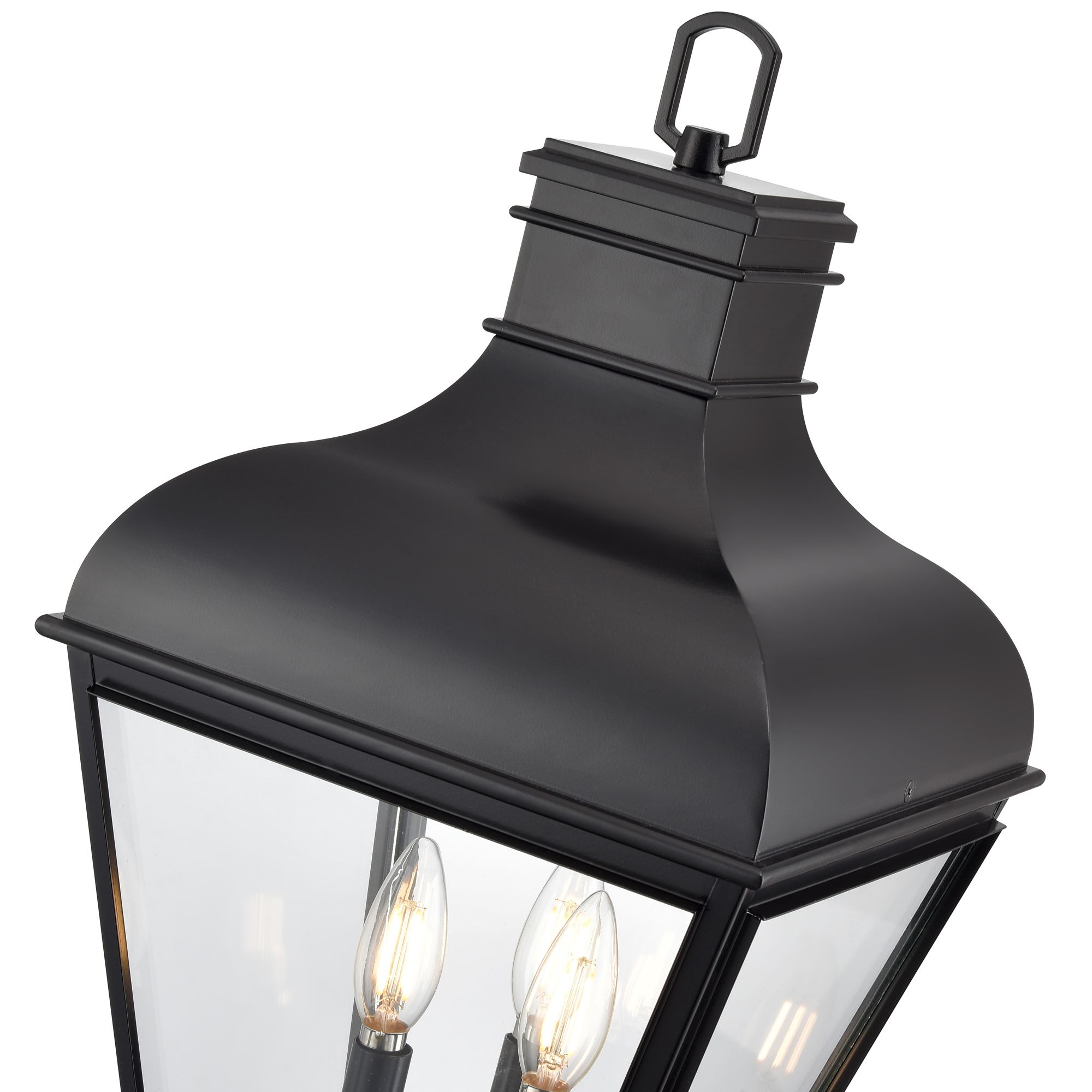 Image 5 Millennium Edenton 3-Light 24" Matte Black Outdoor Post Lantern with Shade more views