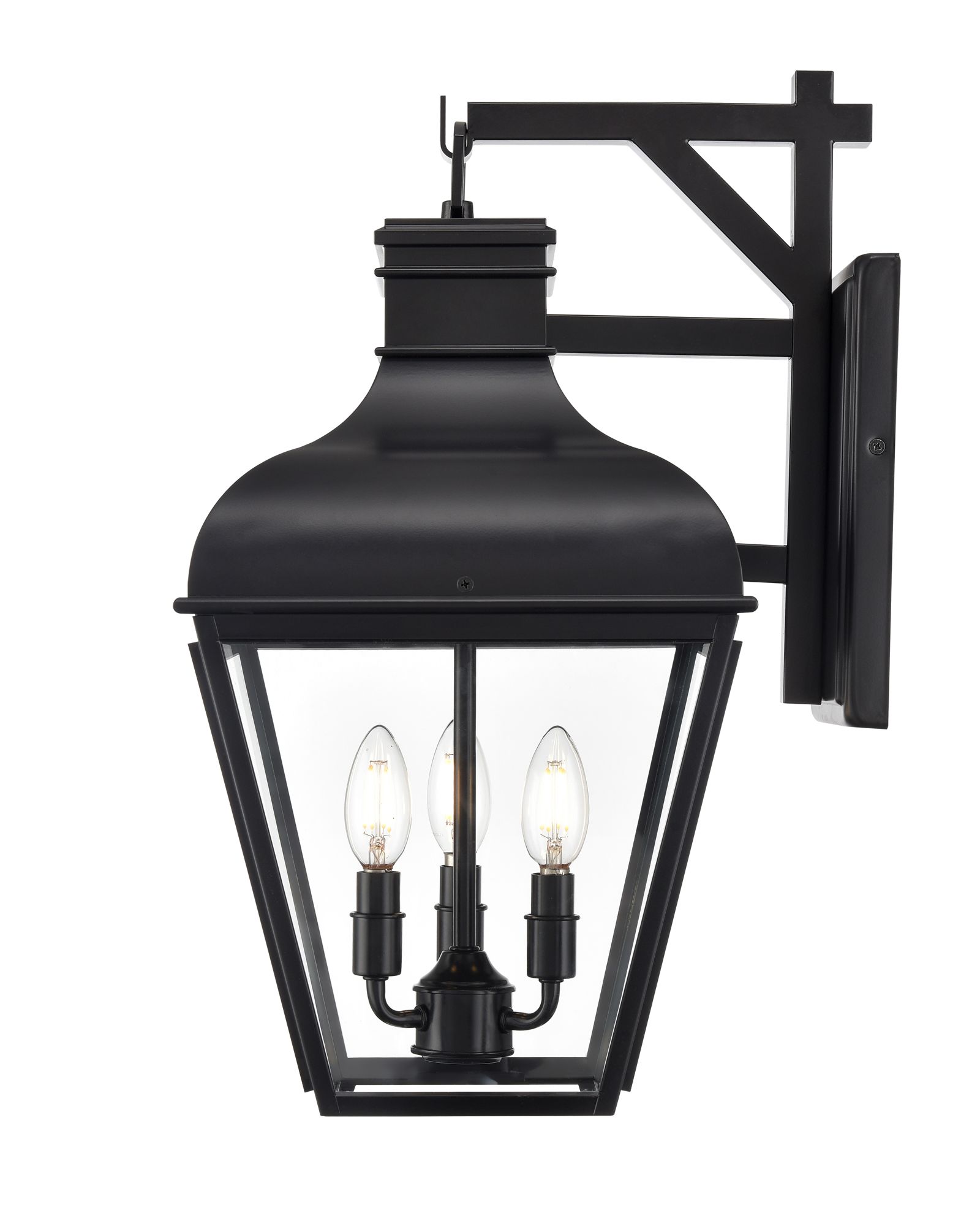 Image 3 Millennium Edenton 3-Lt 21.25" Matte Black Outdoor Wall Sconce with Shade more views