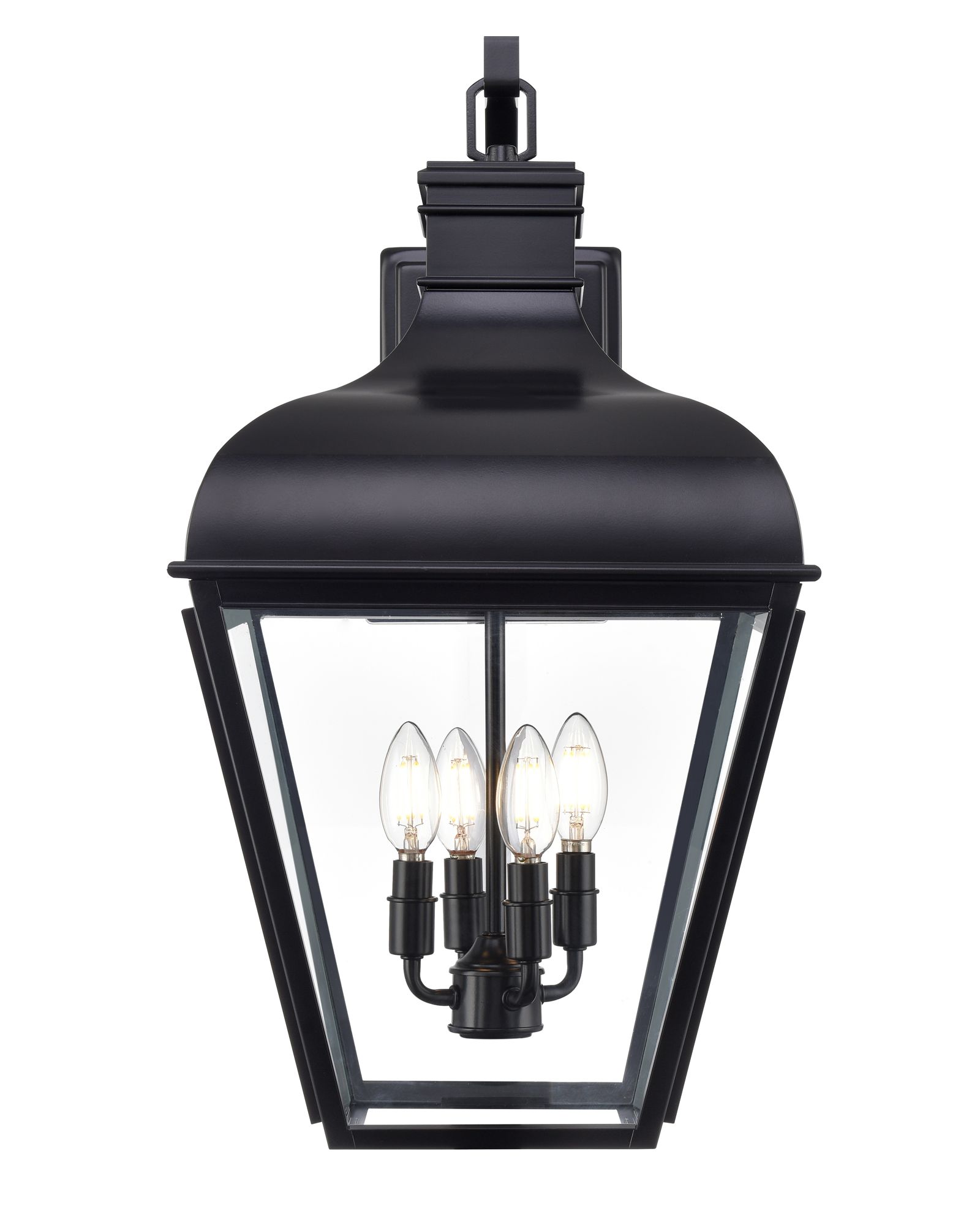 Image 2 Millennium Edenton 4-Light 24.5" Matte Black Outdoor Wall Sconce with Shade more views