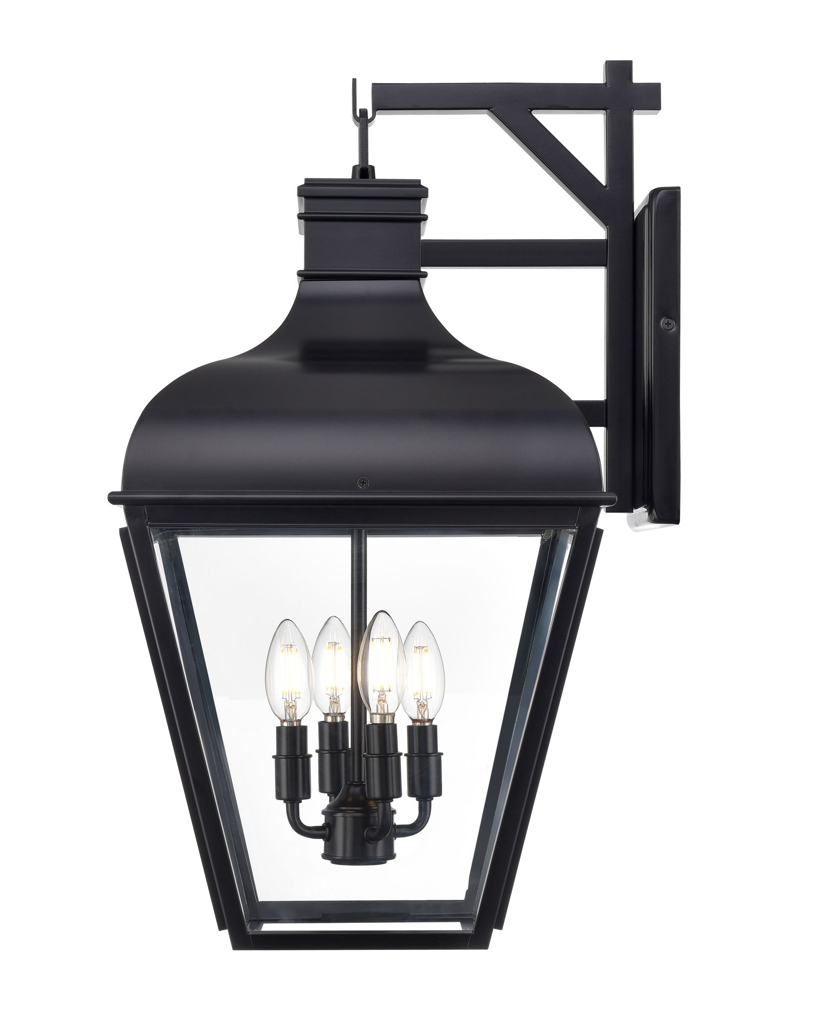Image 3 Millennium Edenton 4-Light 24.5" Matte Black Outdoor Wall Sconce with Shade more views