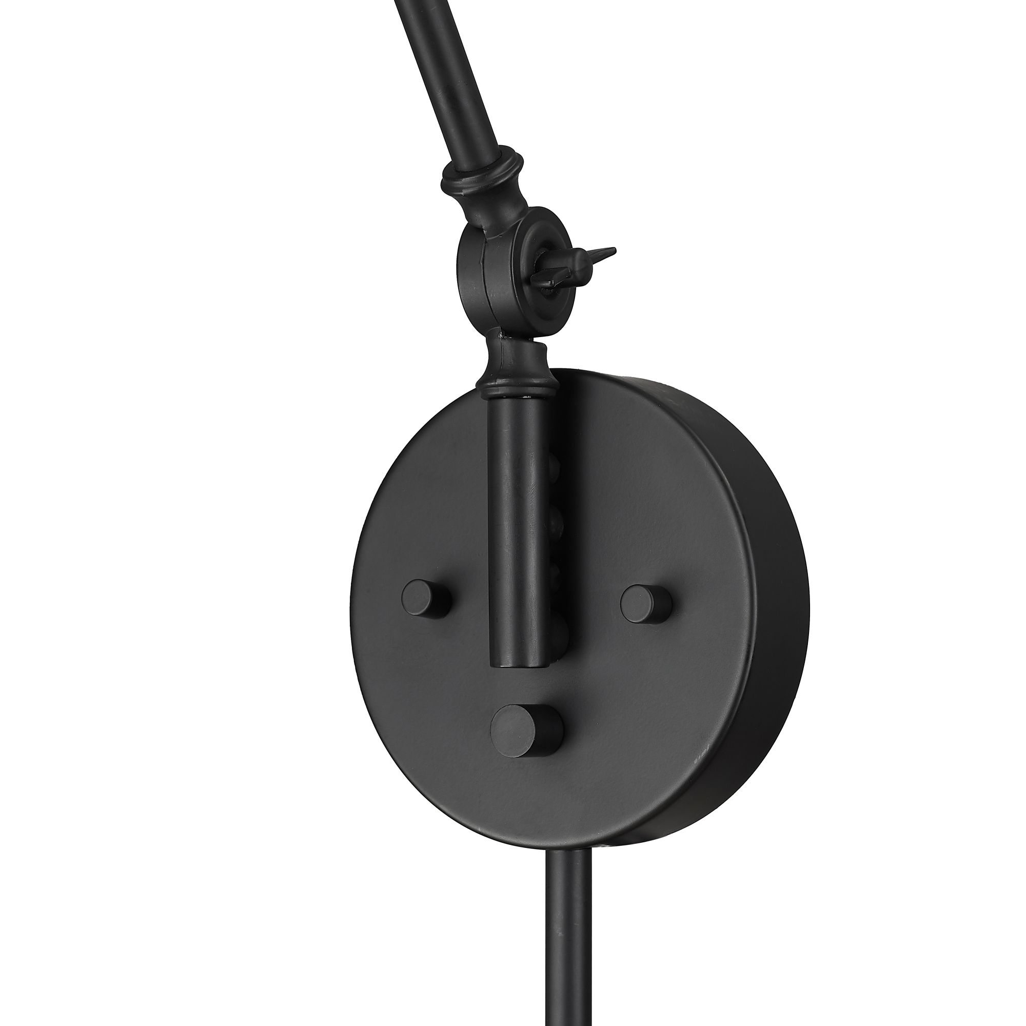 Image 6 Millennium Edward 1-Light 10" Matte Black Swing Arm Sconce with Metal Shade more views