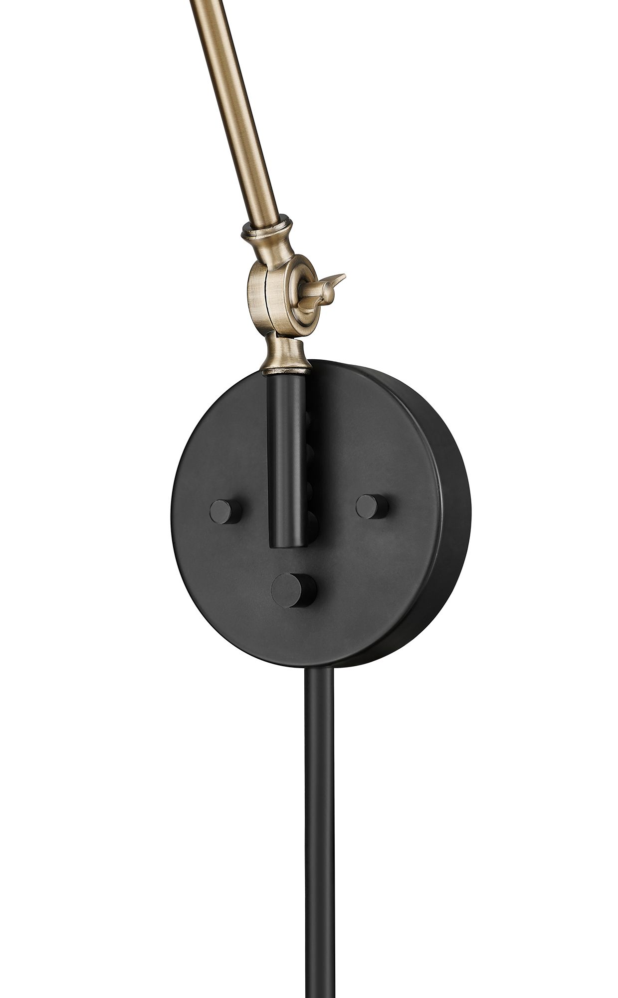 Image 4 Millennium Edward 1-Light 10" Matte Black/Vintage Brass Swing Arm Sconce more views