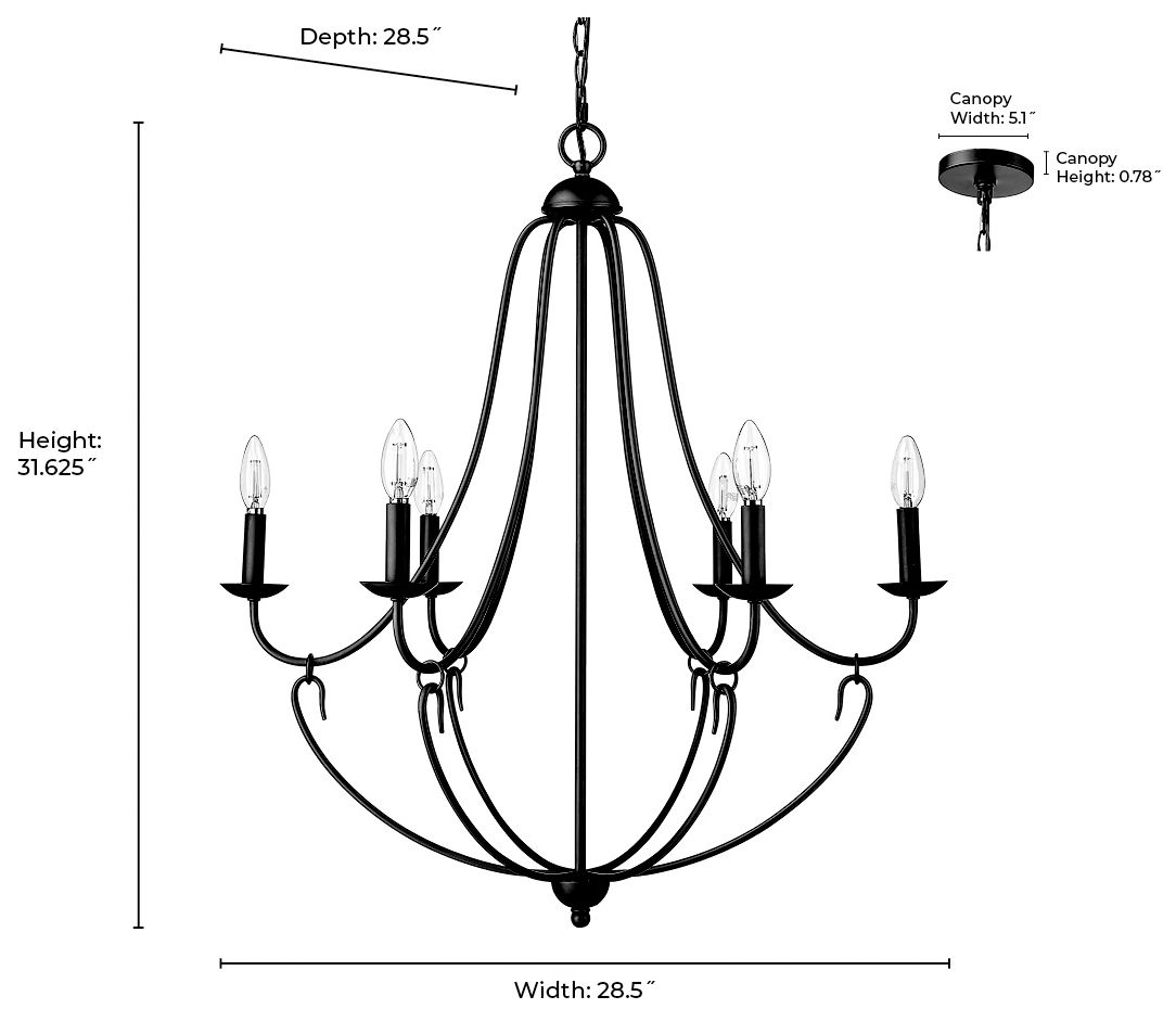 Image 6 Millennium Eisley Chandelier Ceiling Light  Black more views