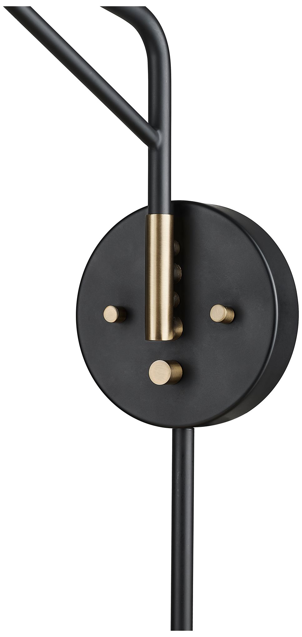 Image 7 Millennium Elane 1-Light 10" Matte Black/Vintage Brass Swing Arm Sconce more views