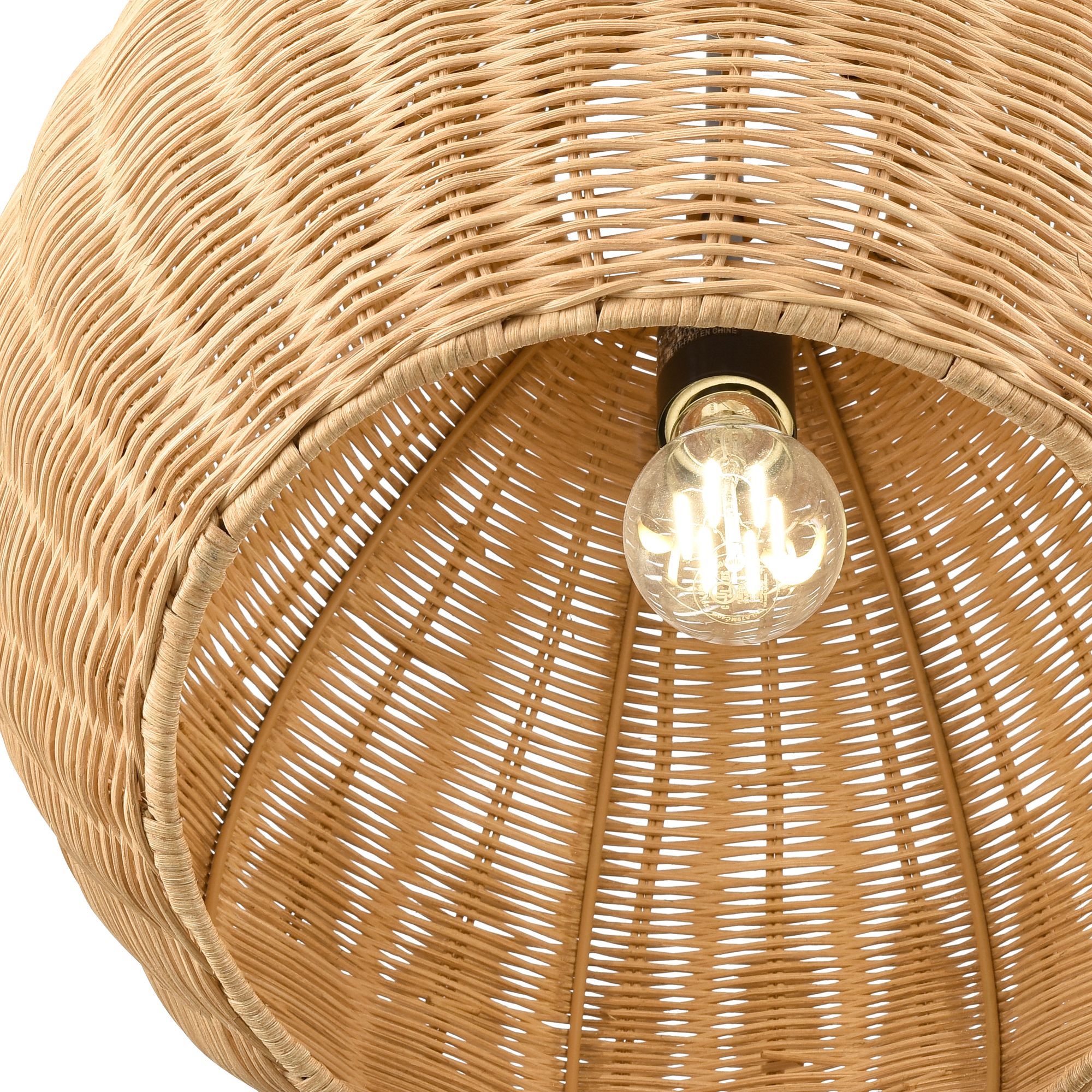Image 3 Millennium Elise 1-Light 16" Matte Black Pendant with Rattan Shade more views