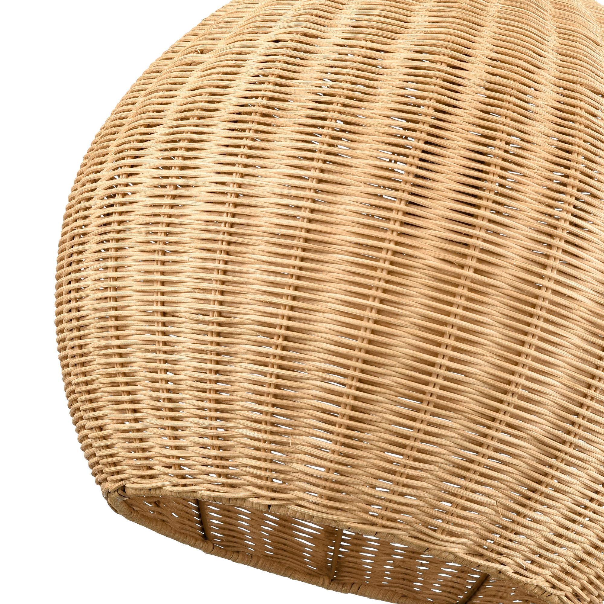 Image 5 Millennium Elise 1-Light 16" Matte Black Pendant with Rattan Shade more views