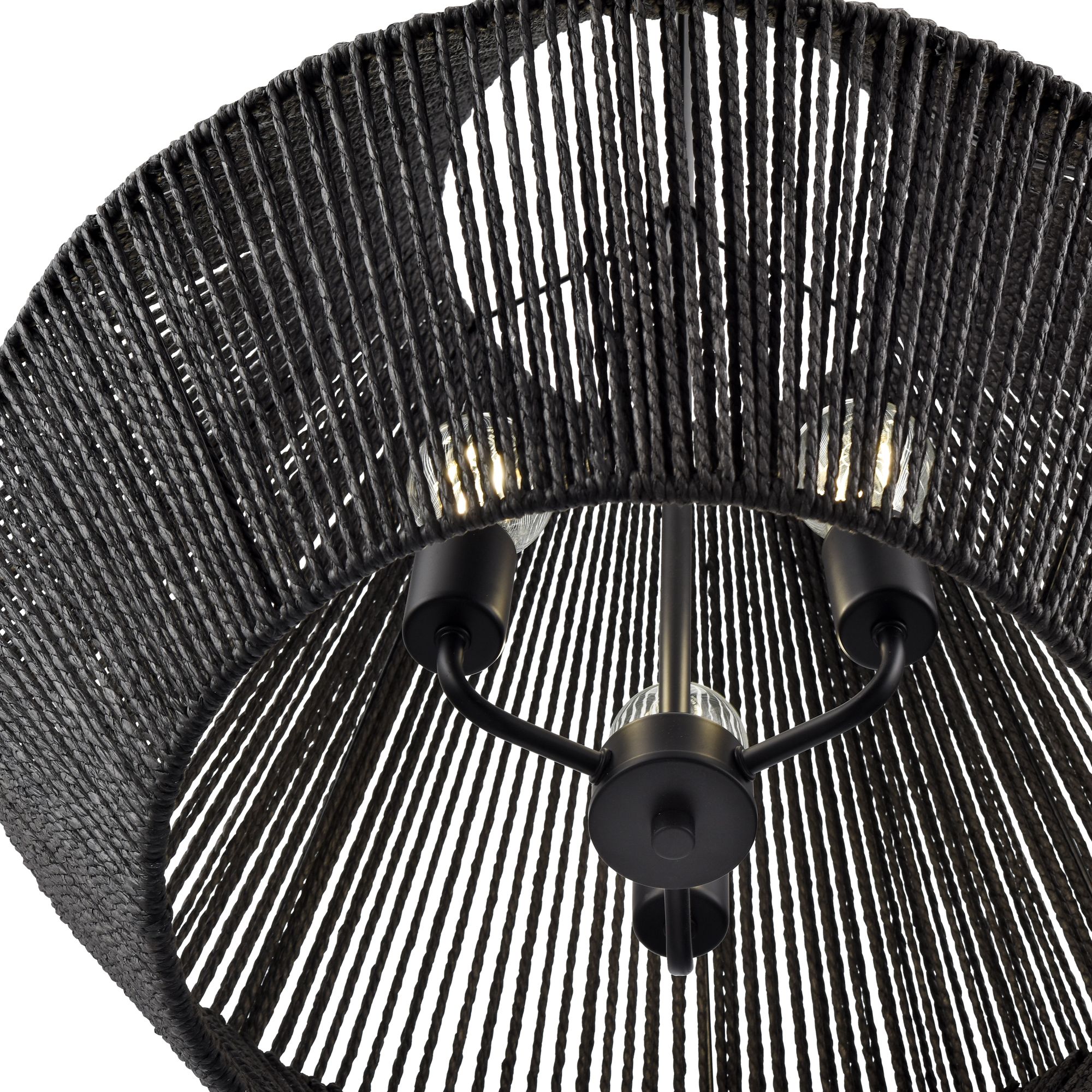 Image 5 Millennium Elise 3-Light 22" Matte Black Pendant with Rattan Shade more views