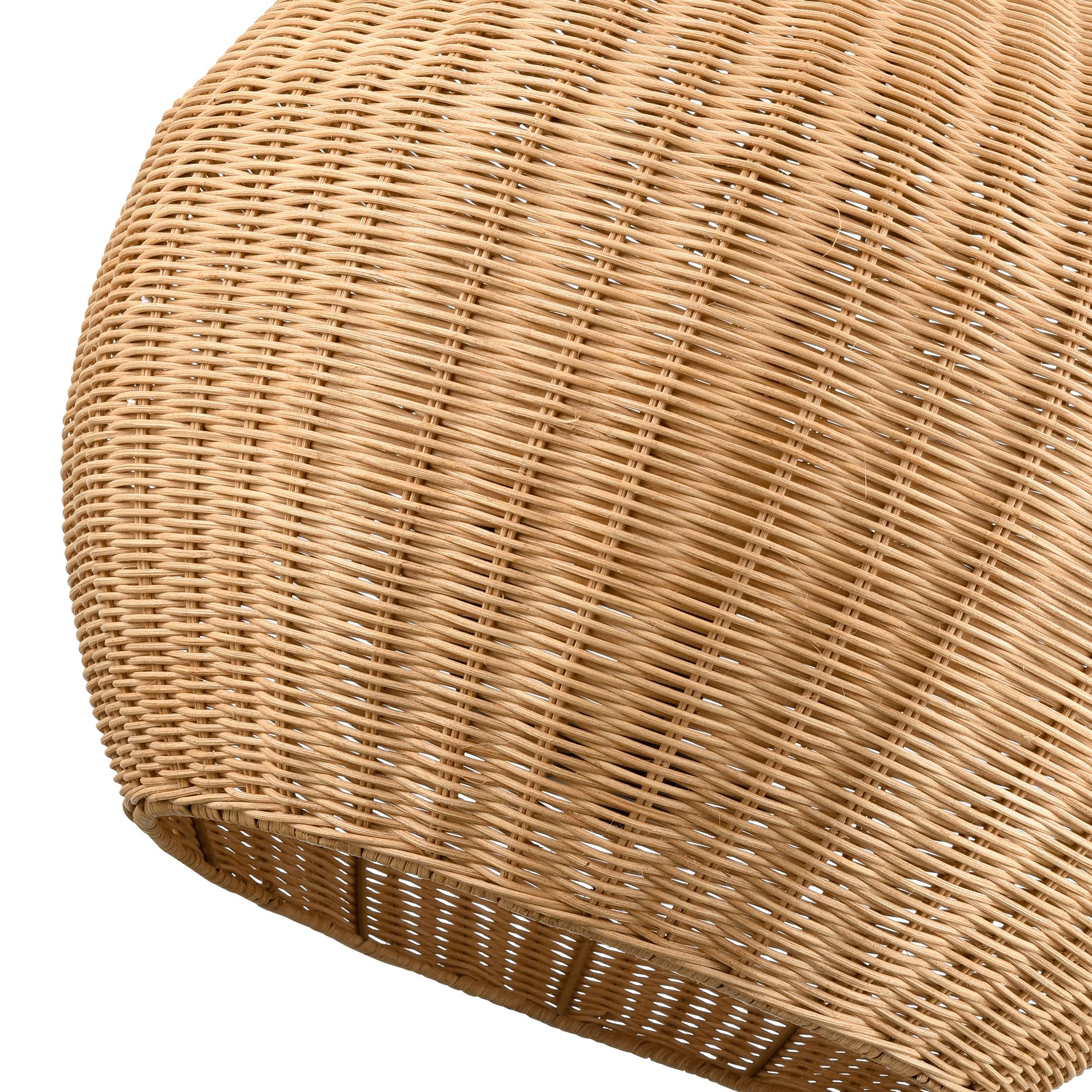 Image 5 Millennium Elise 3-Light 22" Matte Black Pendant with Rattan Shade more views