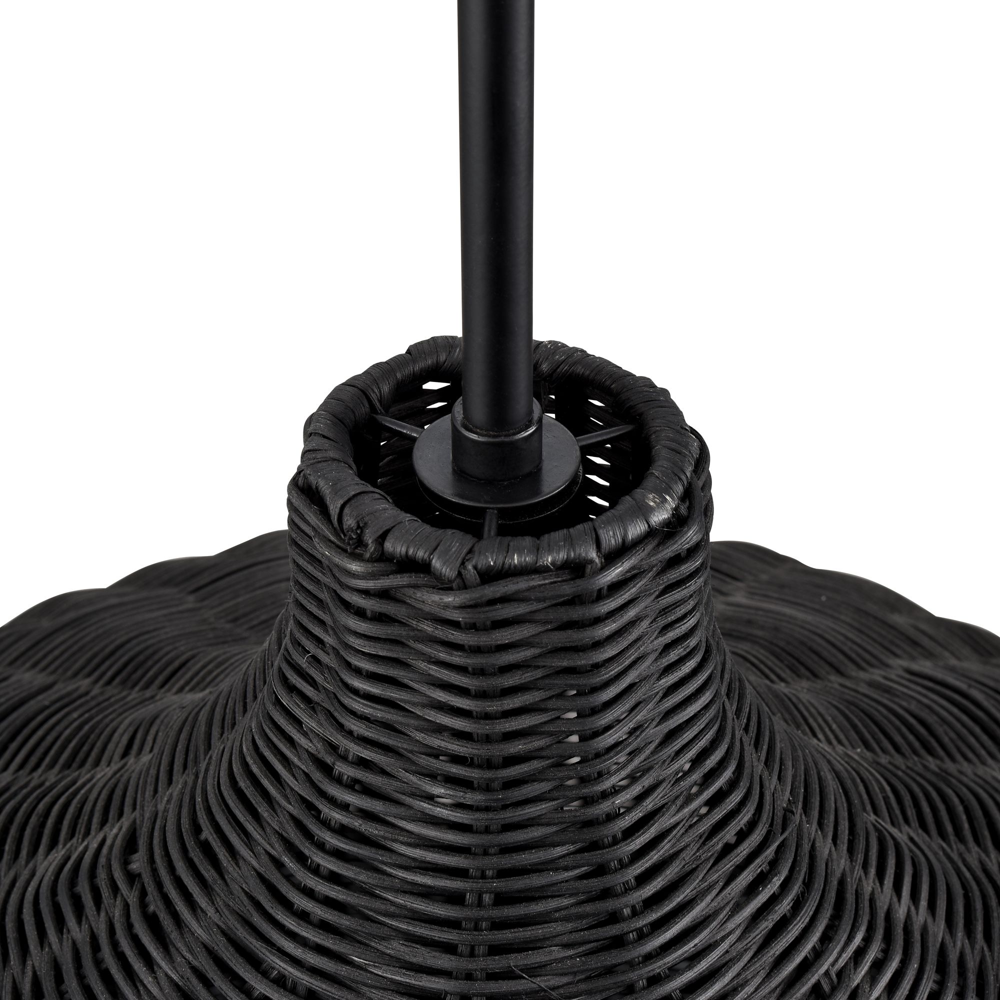 Image 4 Millennium Elise 4-Light 24.25" Matte Black Pendant with Rattan Shade more views