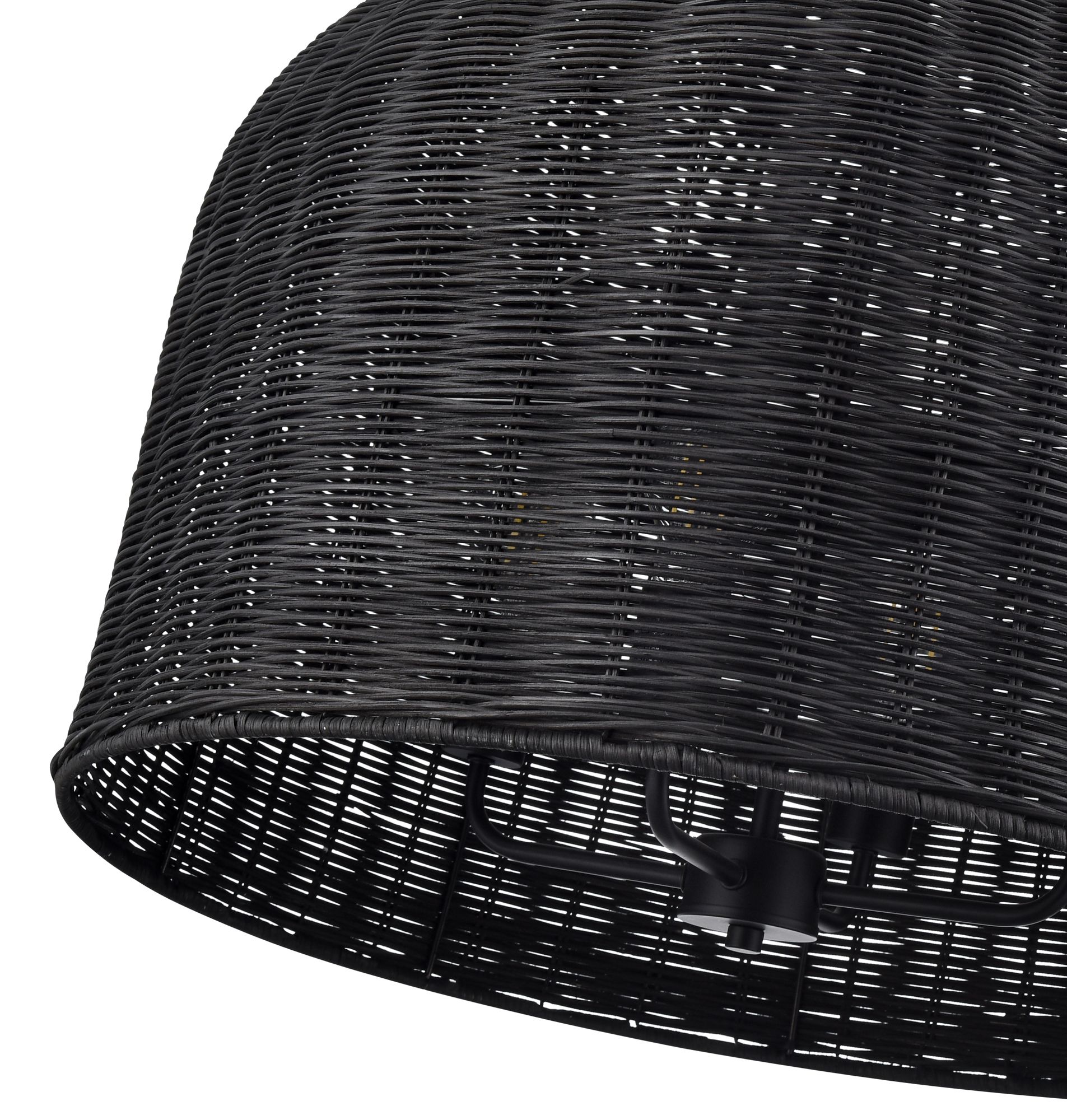 Image 5 Millennium Elise 4-Light 24.25" Matte Black Pendant with Rattan Shade more views