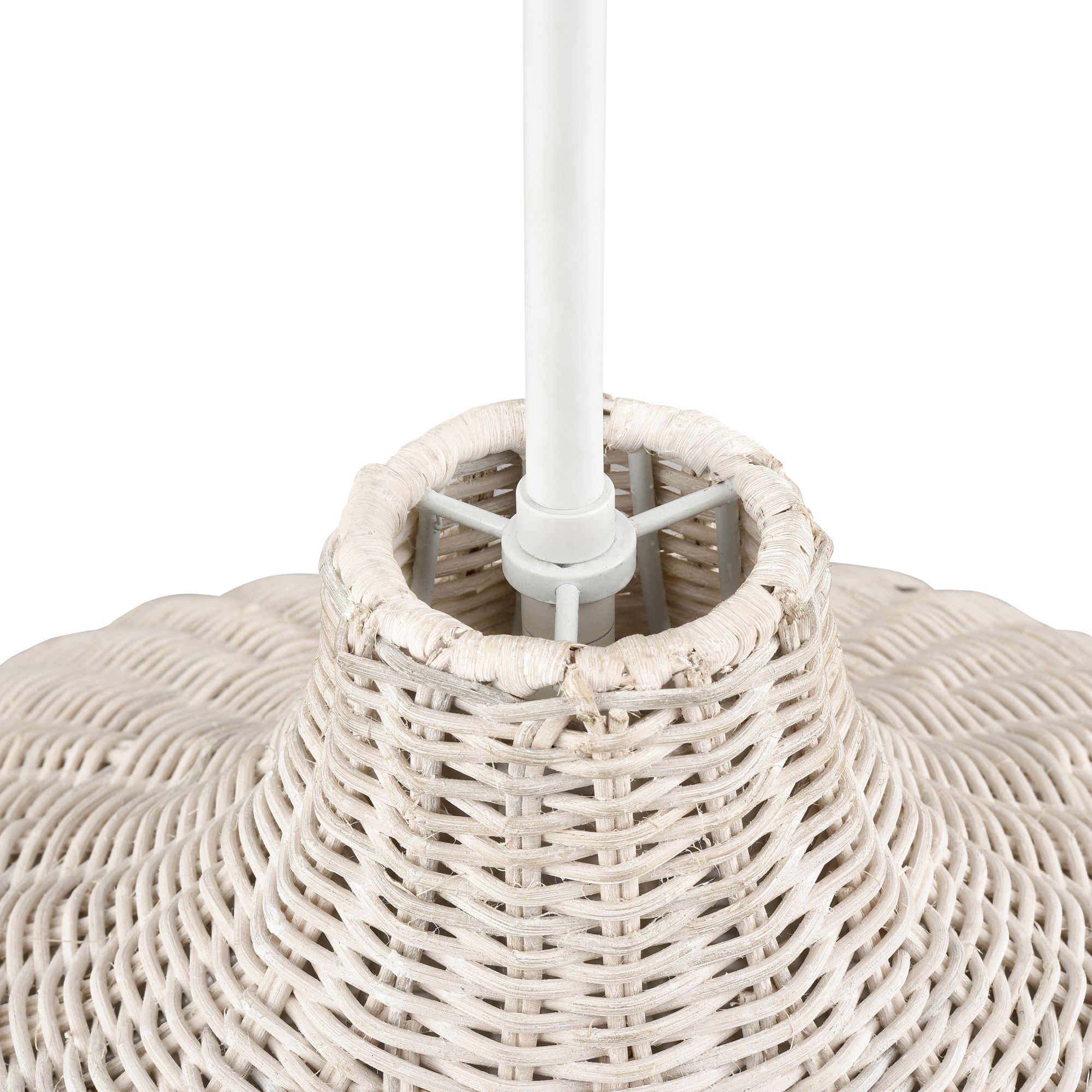 Image 4 Millennium Elise 4-Light 24.25" Textured White Pendant with Rattan Shade more views