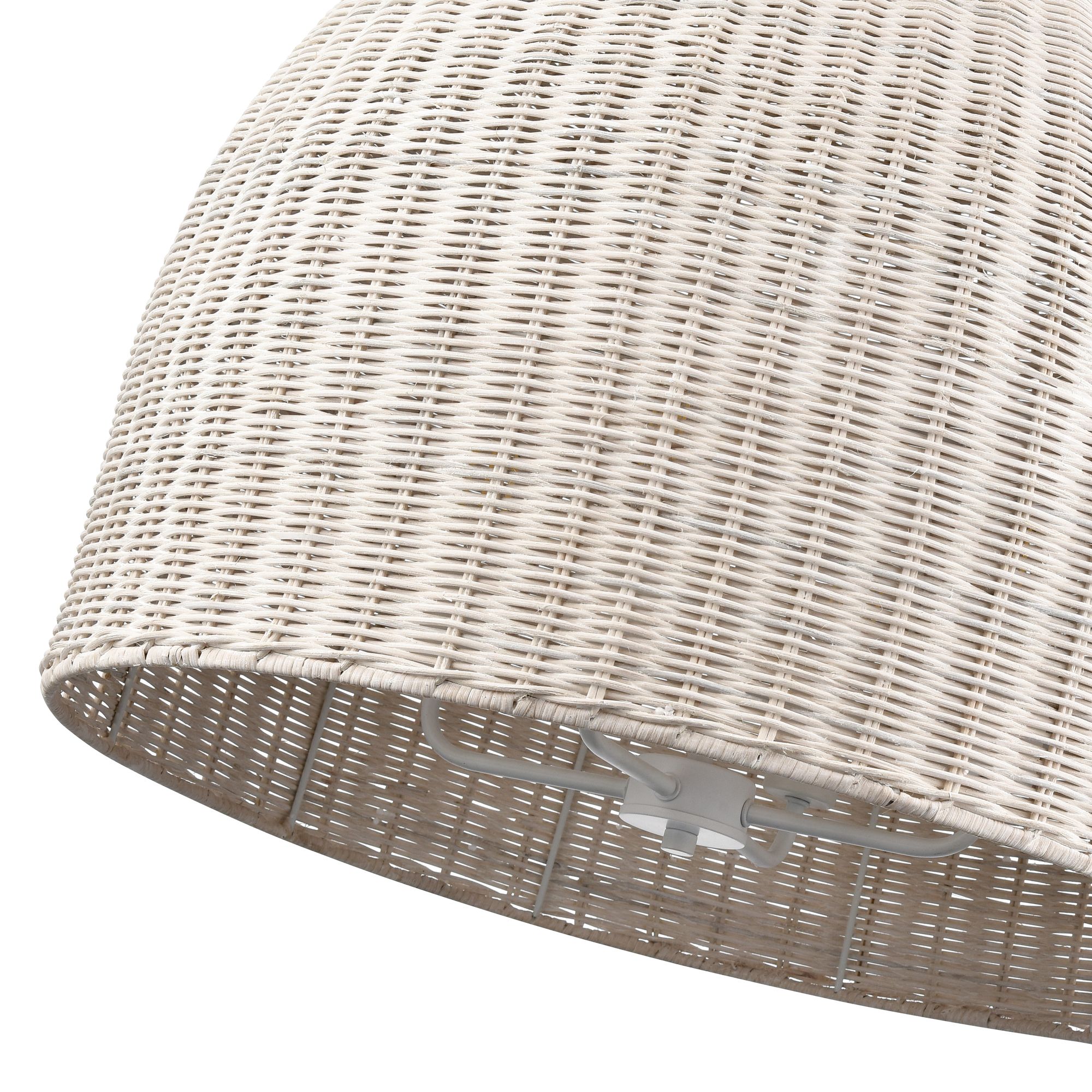 Image 5 Millennium Elise 4-Light 24.25" Textured White Pendant with Rattan Shade more views