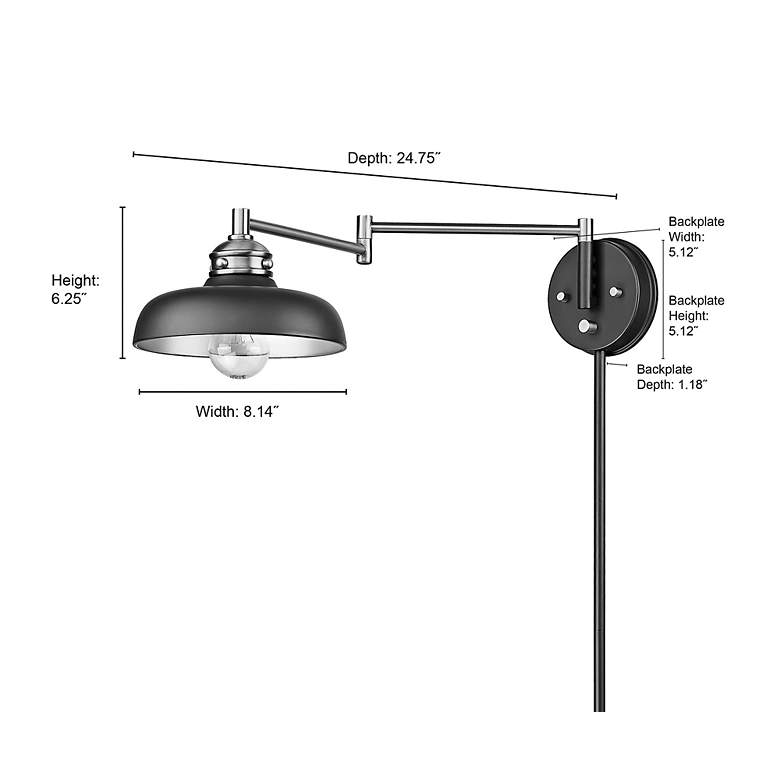 Image 7 Millennium Ellison 6 1/4" High Modern Adjustable Swing Arm Wall Light more views