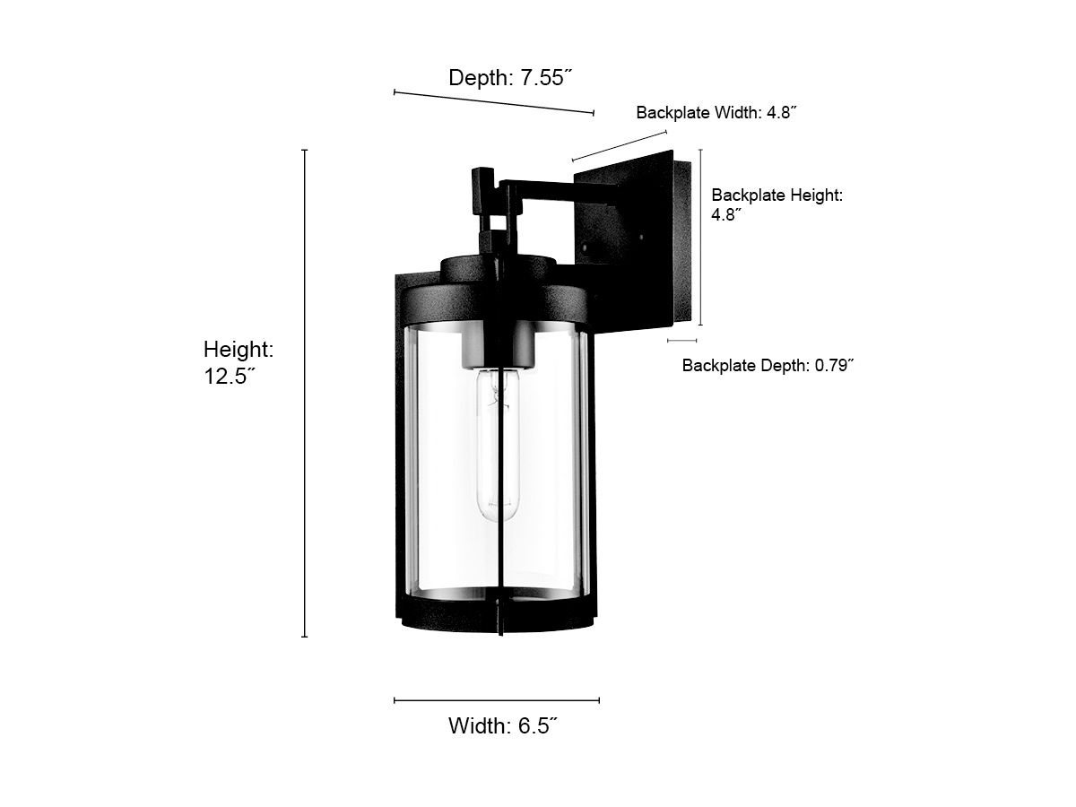 Image 7 Millennium Ellway 1-Light 12.5" Textured Black Outdoor Wall Sconce more views