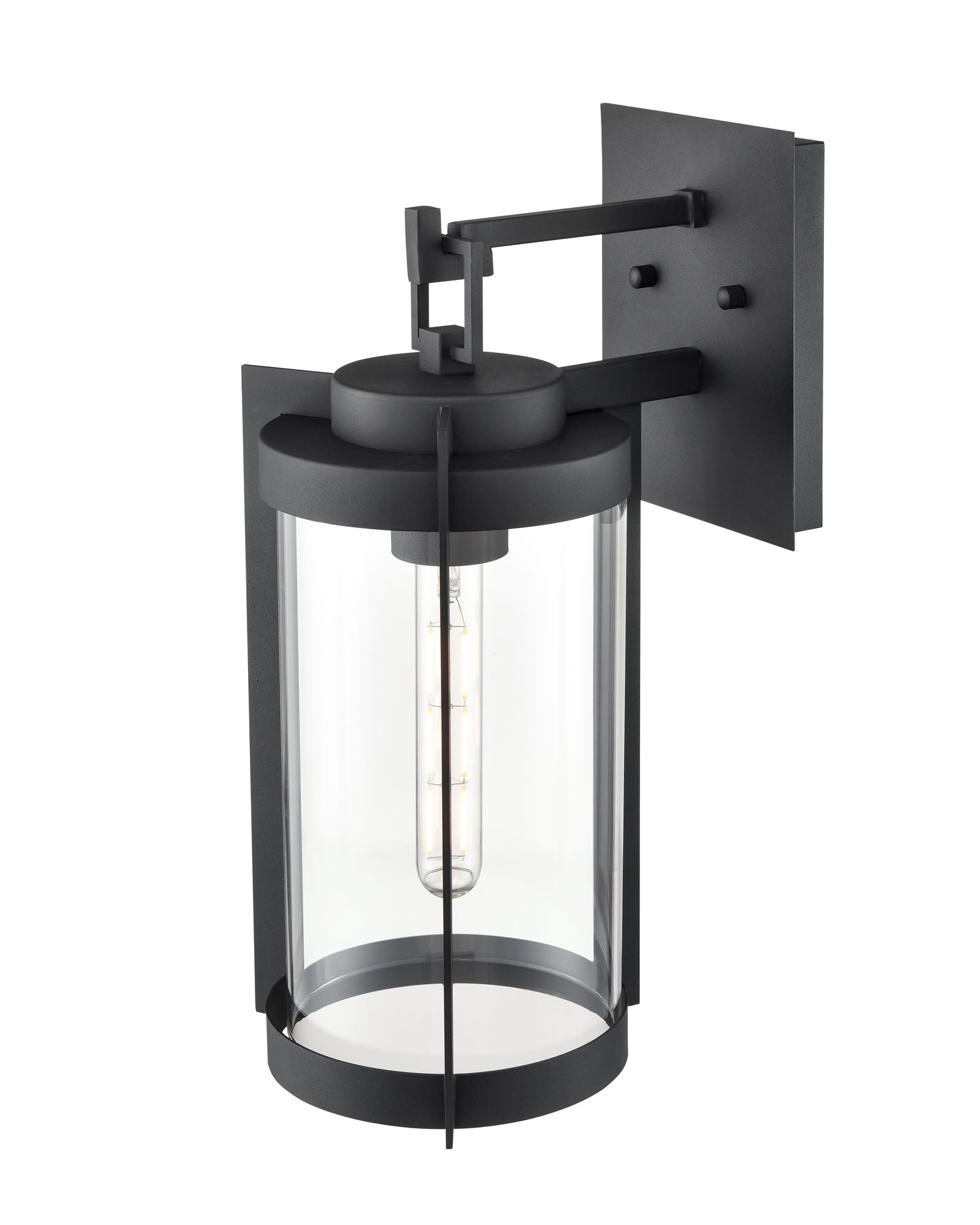 Image 3 Millennium Ellway 1-Light 16" Textured Black Outdoor Wall Sconce with Shade more views