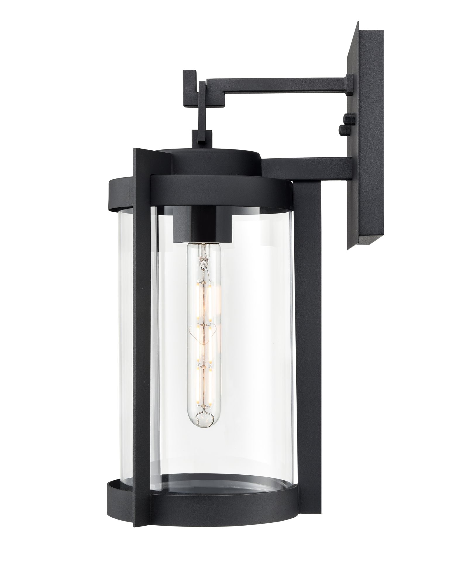 Image 4 Millennium Ellway 1-Light 16" Textured Black Outdoor Wall Sconce with Shade more views
