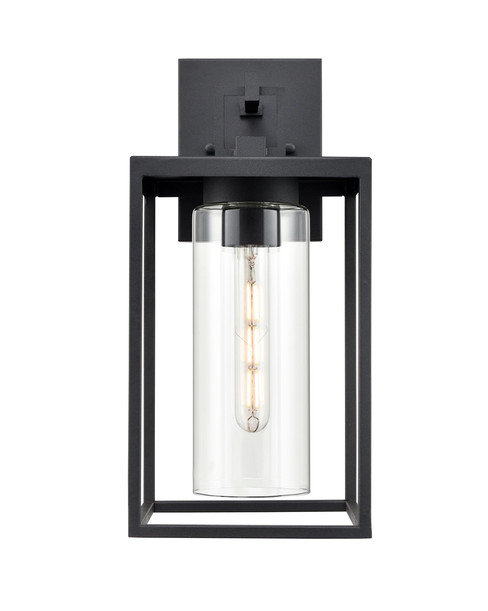 Image 2 Millennium Ellway 1-Light 16" Textured Black Outdoor Wall Sconce with Shade more views