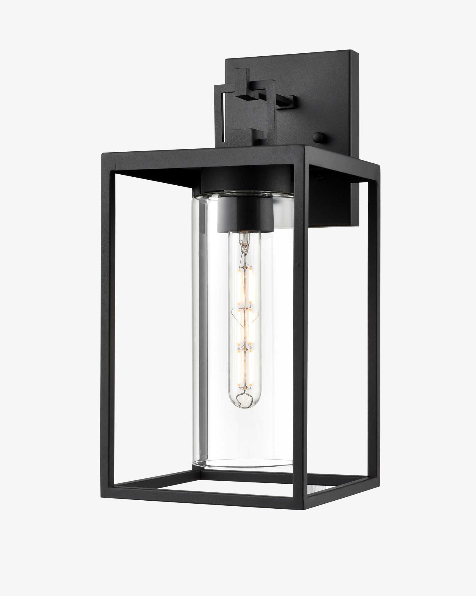 Image 3 Millennium Ellway 1-Light 16" Textured Black Outdoor Wall Sconce with Shade more views