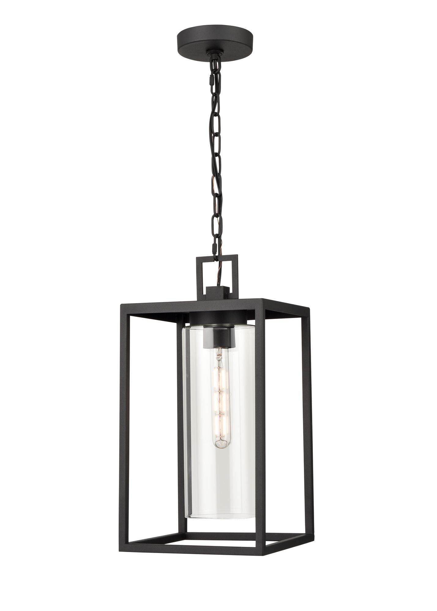Image 2 Millennium Ellway 1-Light 17.75" Textured Black Outdoor Hanging Lantern more views