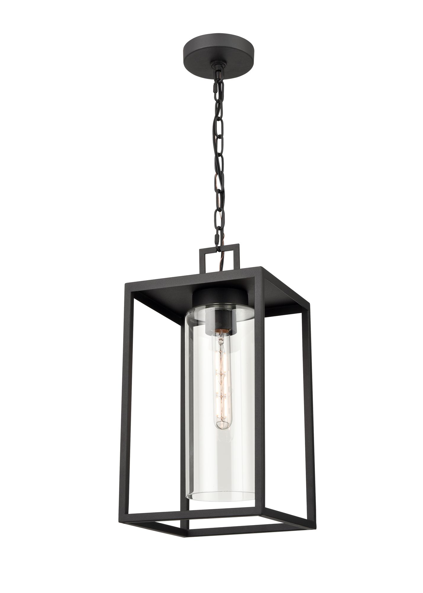 Image 3 Millennium Ellway 1-Light 17.75" Textured Black Outdoor Hanging Lantern more views