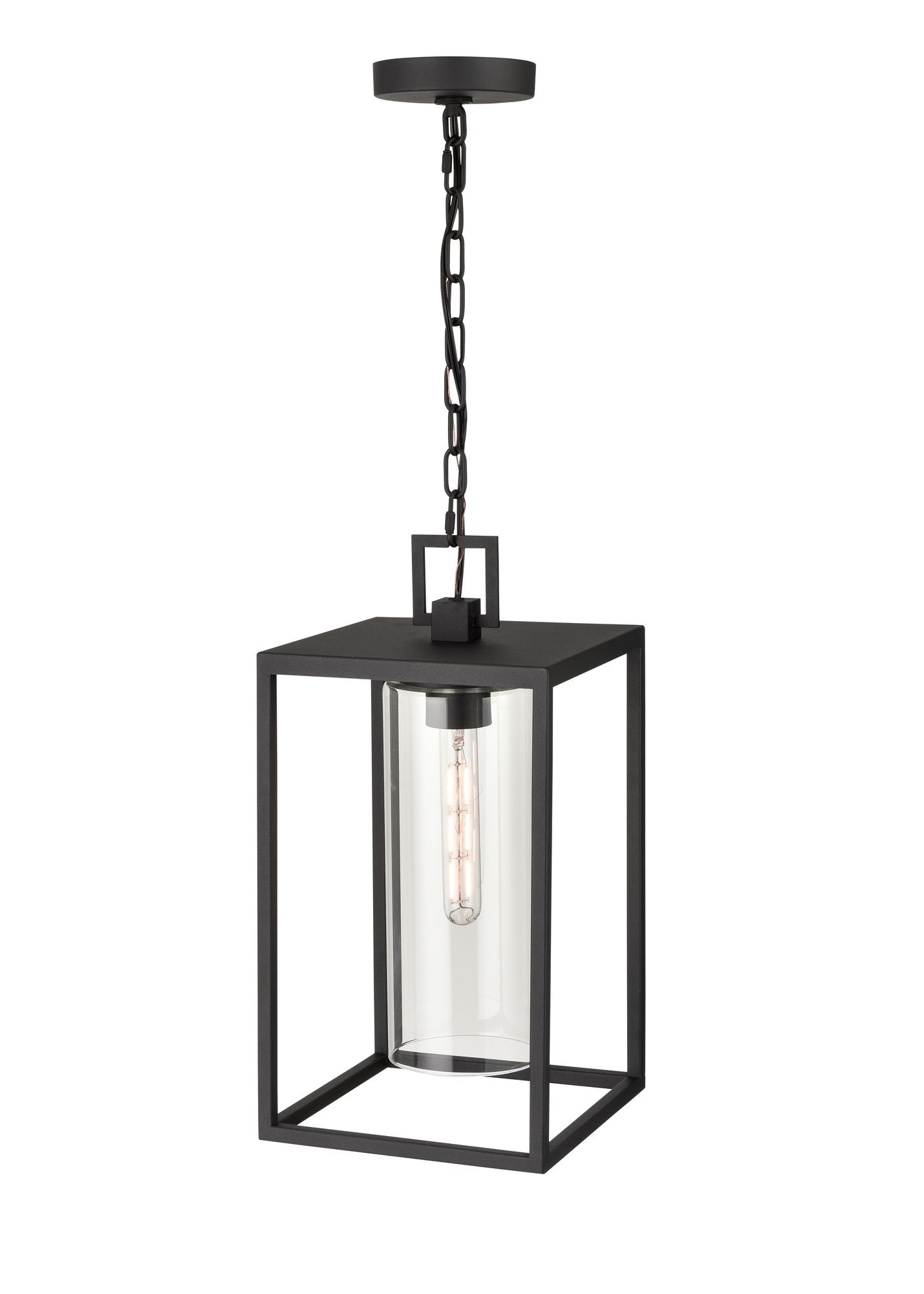 Image 4 Millennium Ellway 1-Light 17.75" Textured Black Outdoor Hanging Lantern more views