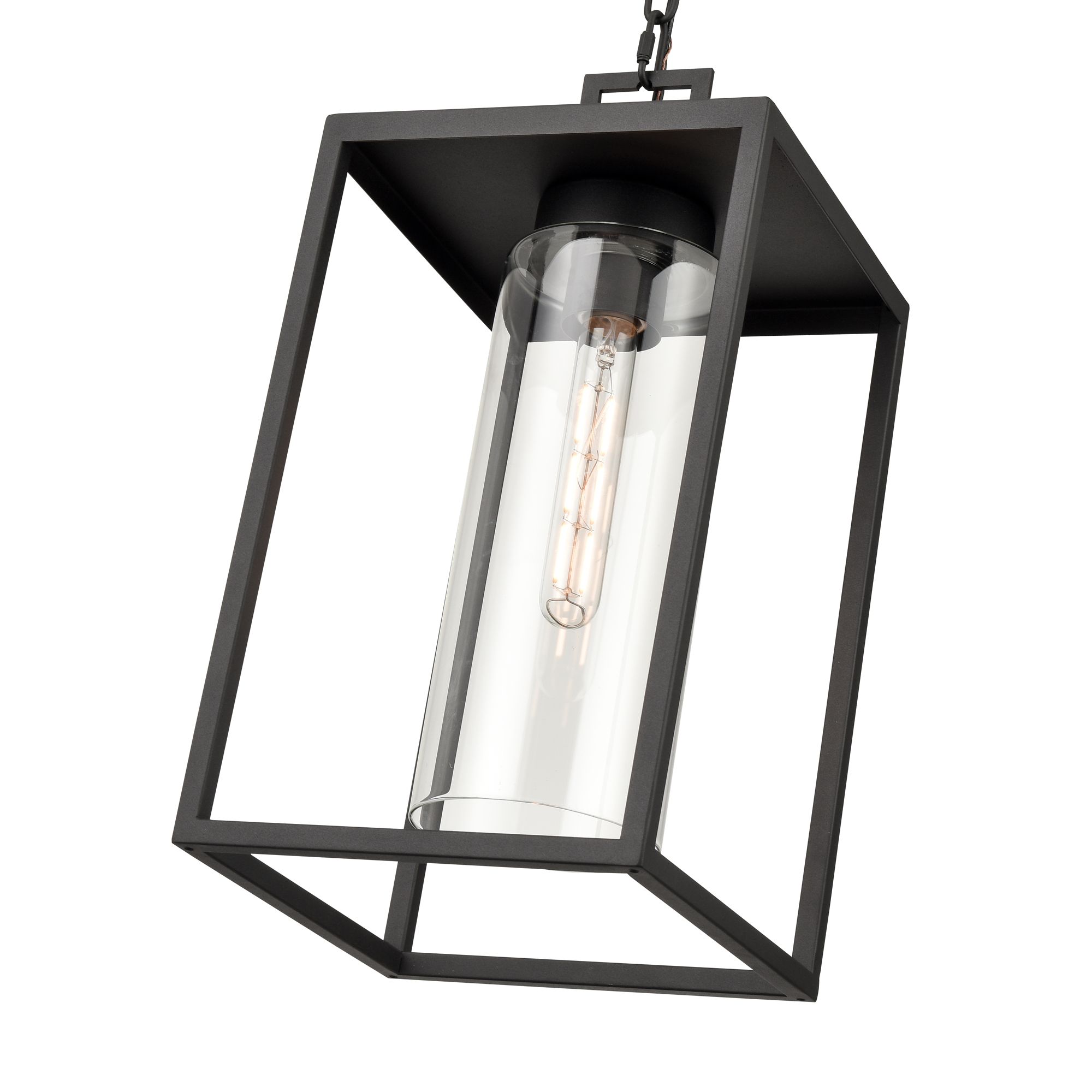 Image 5 Millennium Ellway 1-Light 17.75" Textured Black Outdoor Hanging Lantern more views