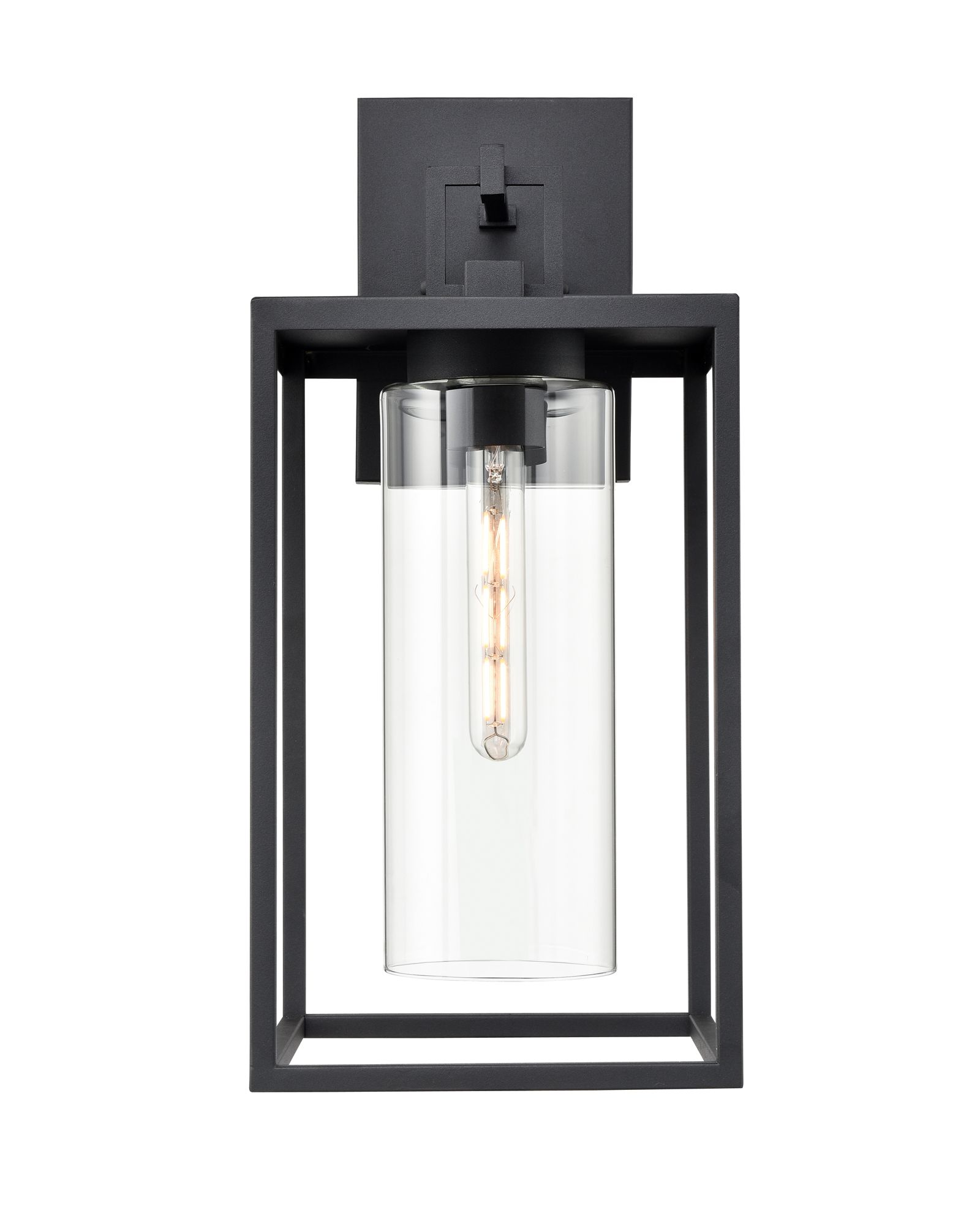 Thumbnail3 of Millennium Ellway 1-Light 20" Textured Black Outdoor Wall Sconce with Shade more views