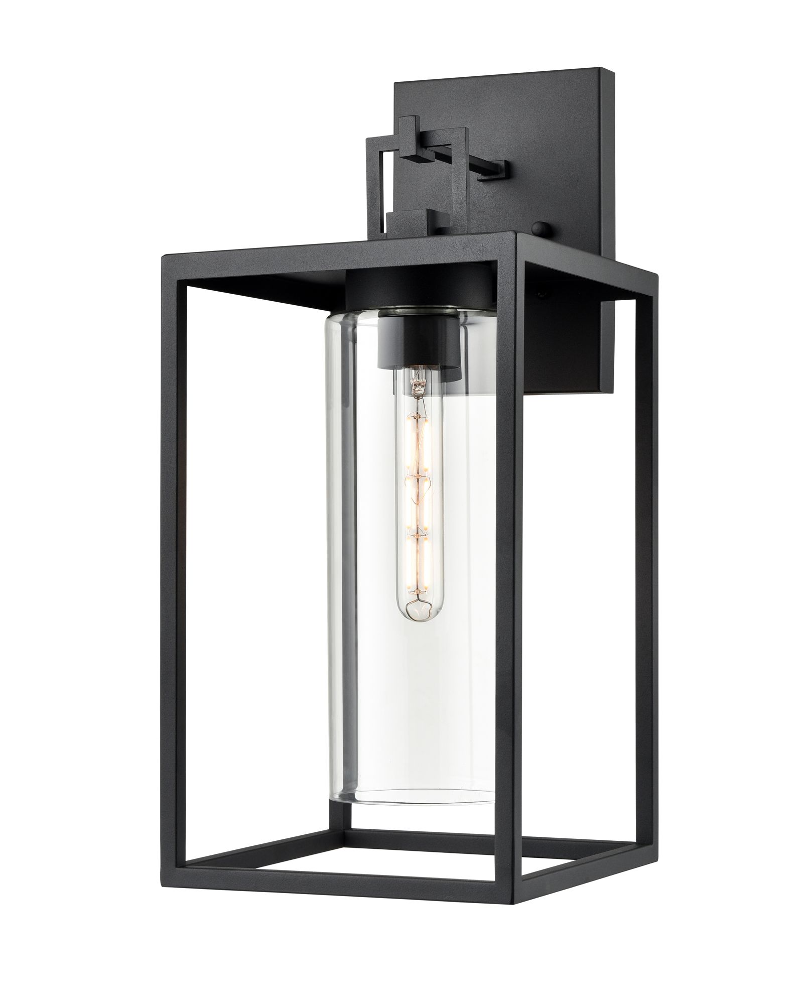 Thumbnail4 of Millennium Ellway 1-Light 20" Textured Black Outdoor Wall Sconce with Shade more views