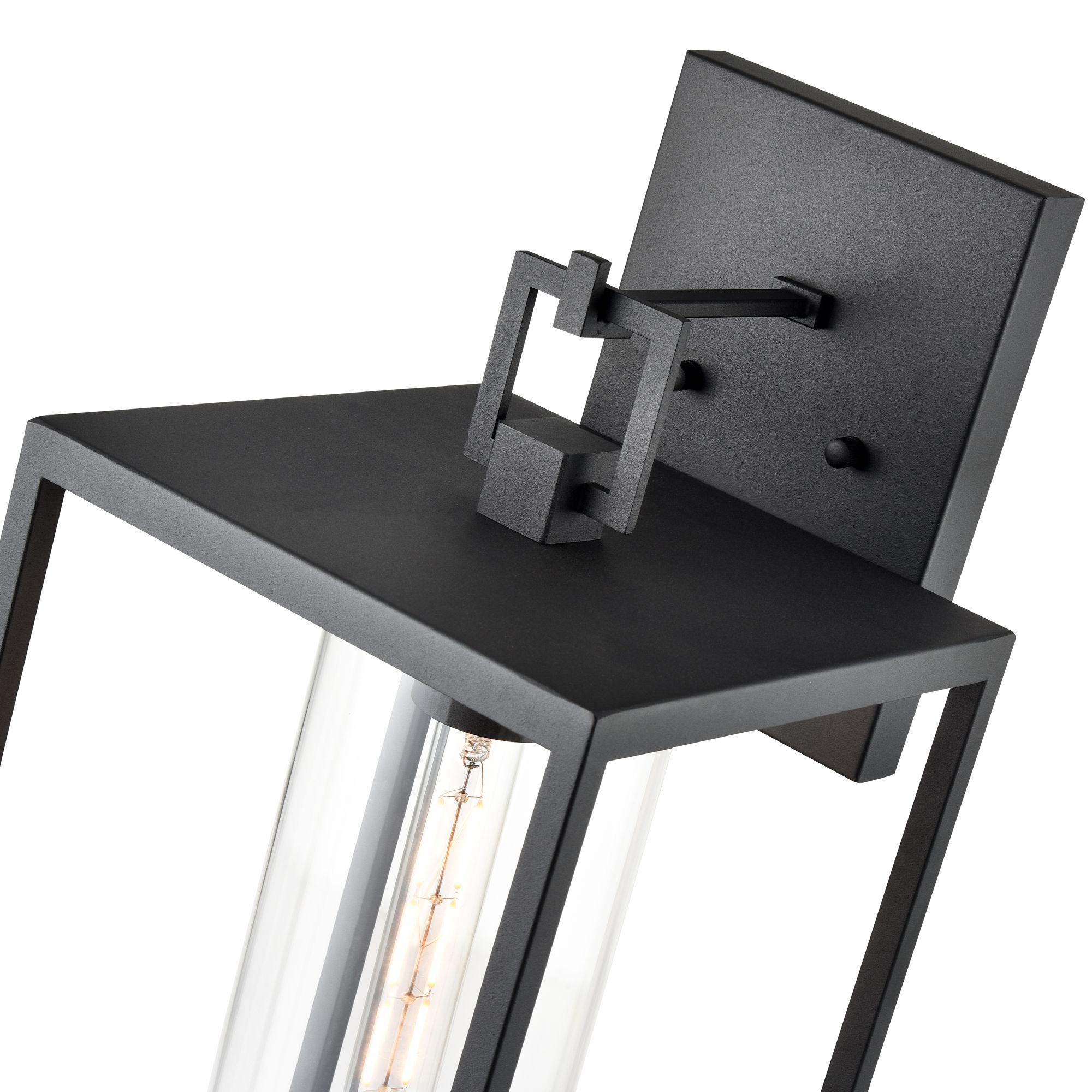 Millennium Ellway 1-Light 20" Textured Black Outdoor Wall Sconce with Shade