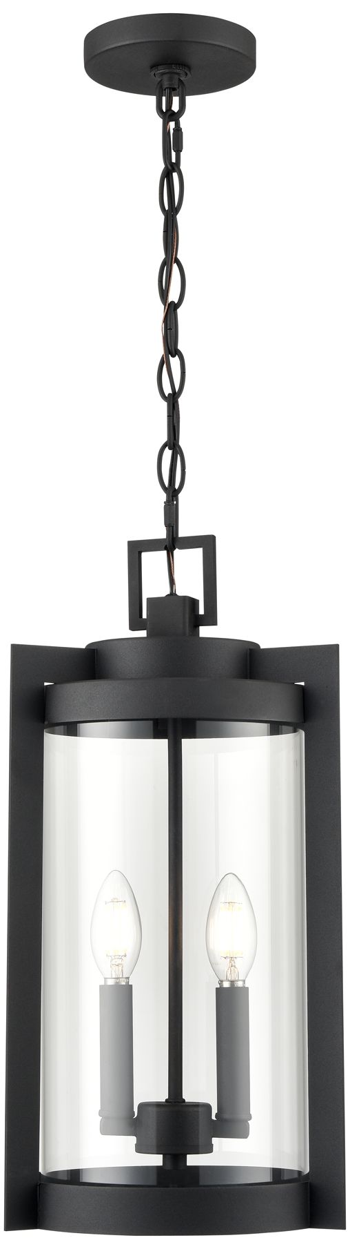 Millennium Ellway 2-Light 18" Textured Black Outdoor Hanging Lantern