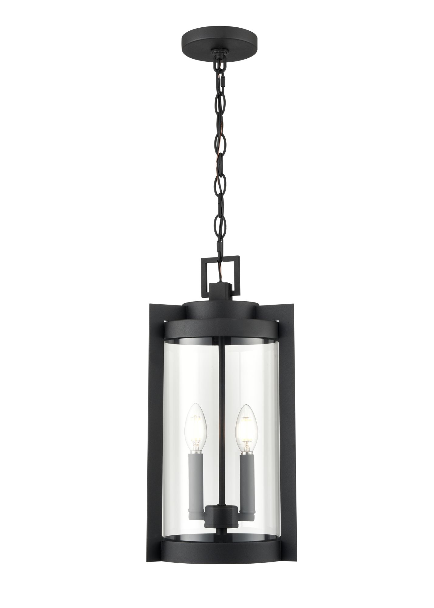 Image 2 Millennium Ellway 2-Light 18" Textured Black Outdoor Hanging Lantern more views