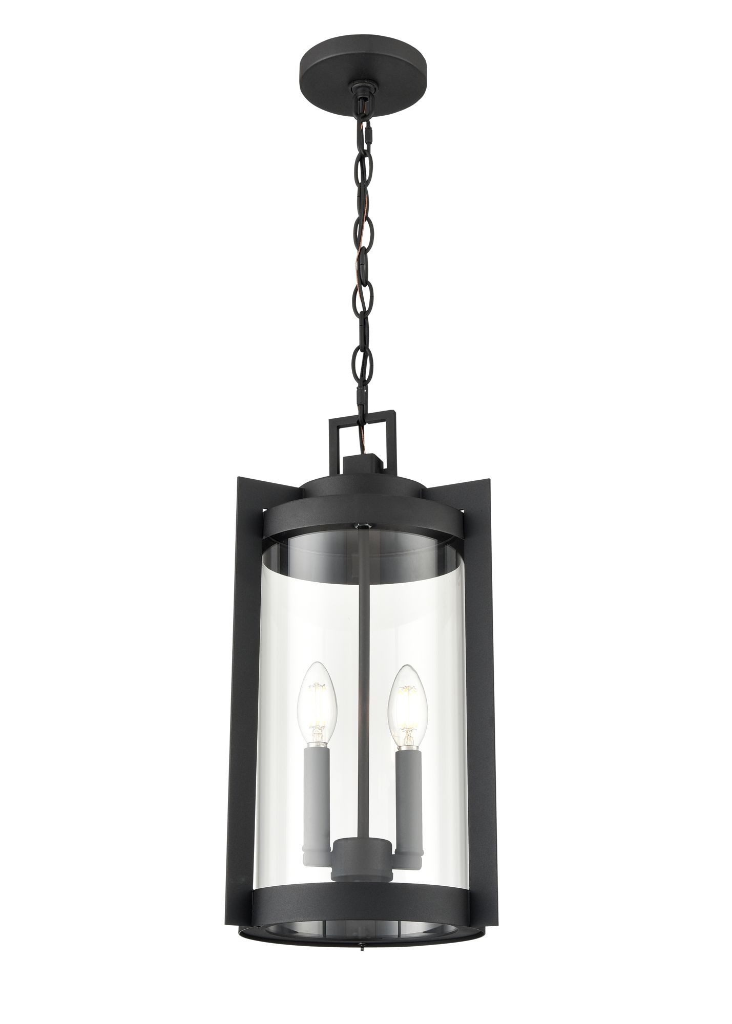 Image 3 Millennium Ellway 2-Light 18" Textured Black Outdoor Hanging Lantern more views