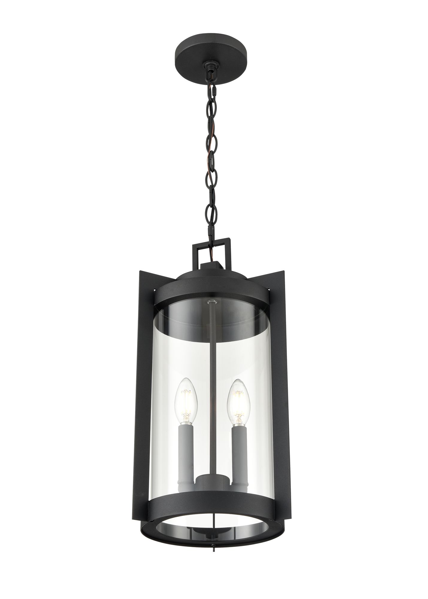 Image 4 Millennium Ellway 2-Light 18" Textured Black Outdoor Hanging Lantern more views