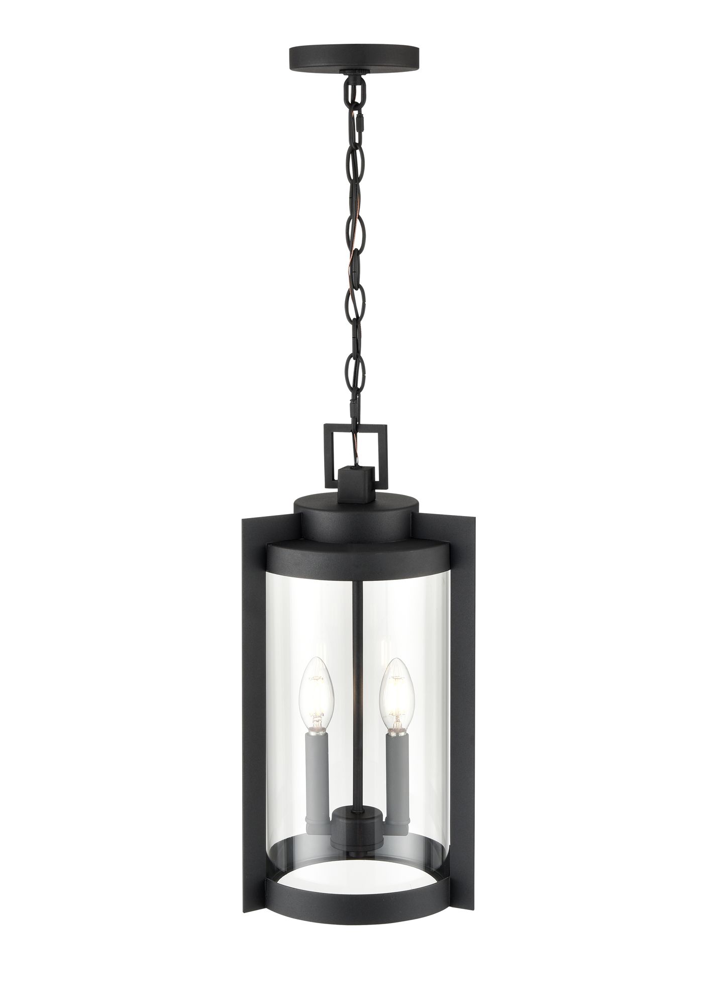 Image 5 Millennium Ellway 2-Light 18" Textured Black Outdoor Hanging Lantern more views