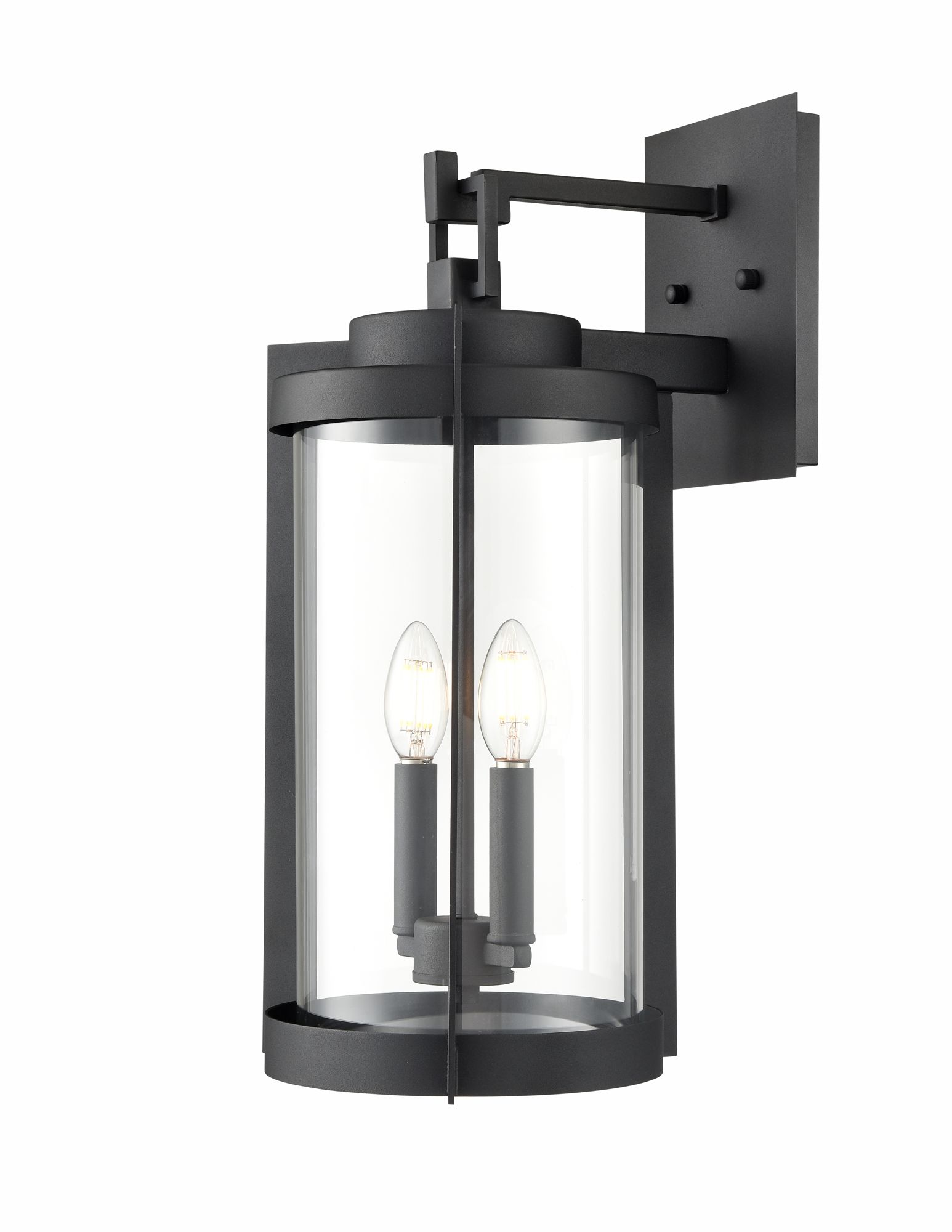 Image 2 Millennium Ellway 2-Light 19.75" Textured Black Outdoor Wall Sconce more views
