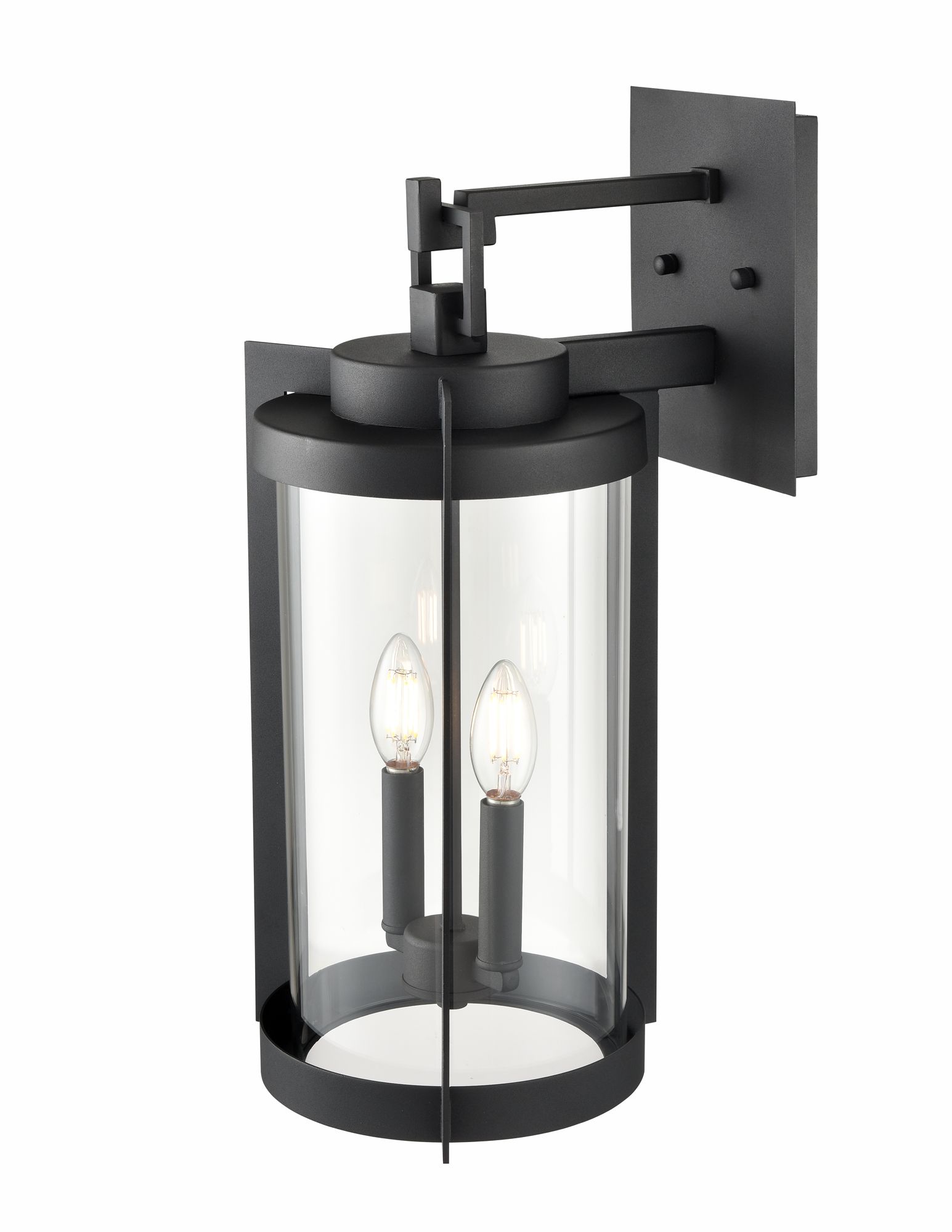 Image 3 Millennium Ellway 2-Light 19.75" Textured Black Outdoor Wall Sconce more views