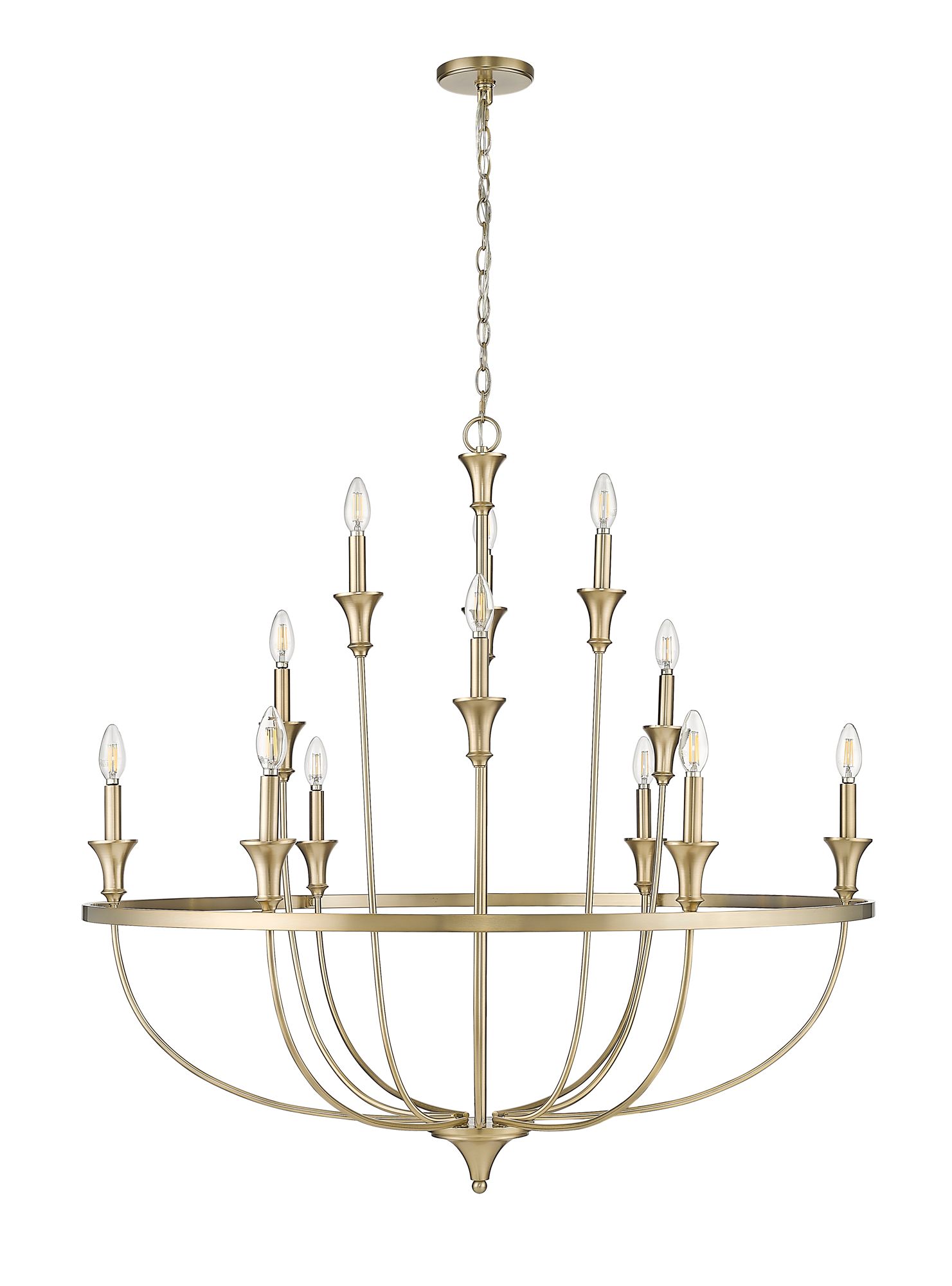 Image 3 Millennium Emery 12-Light 40.2" Modern Gold Chandelier more views