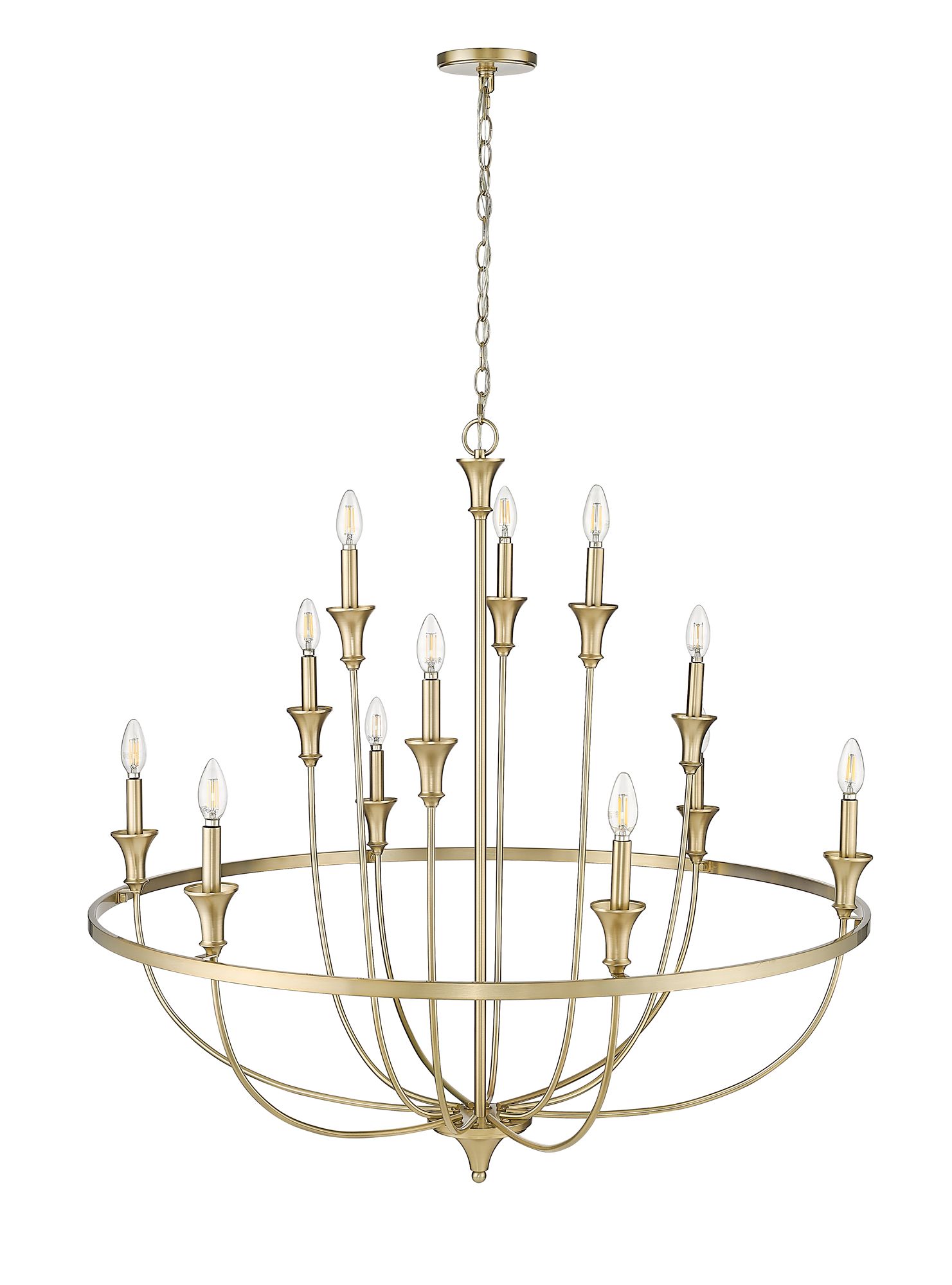 Image 6 Millennium Emery 12-Light 40.2" Modern Gold Chandelier more views
