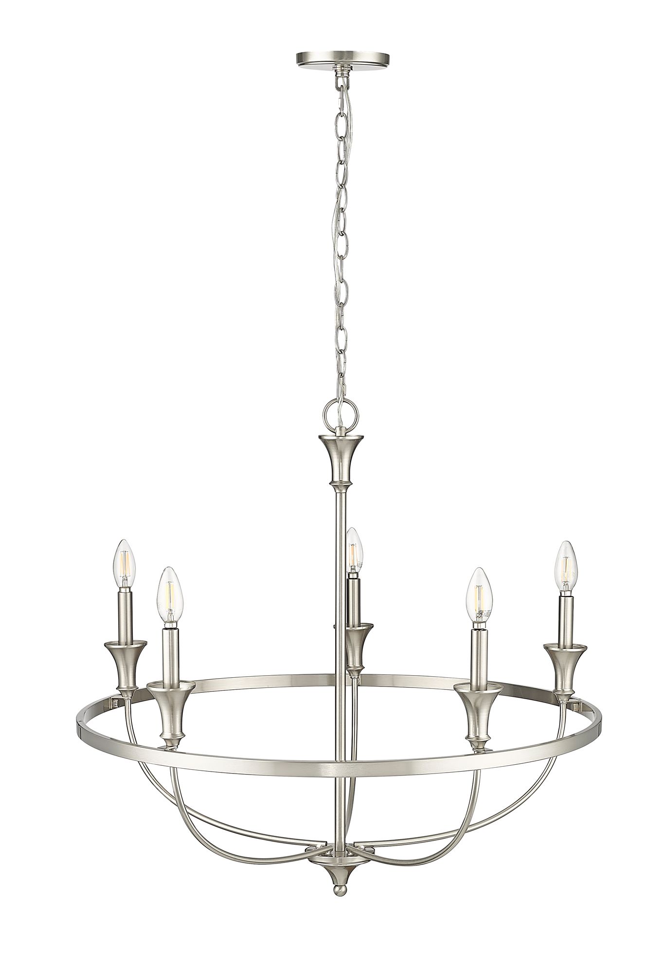 Millennium Emery 5-Light 29.1" Brushed Nickel Chandelier