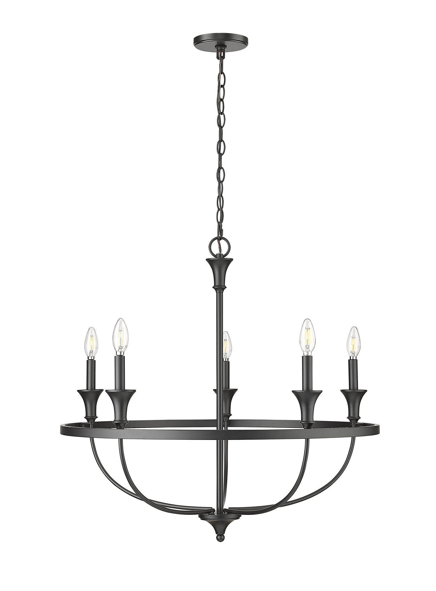 Image 2 Millennium Emery 5-Light 29.1" Matte Black Chandelier more views