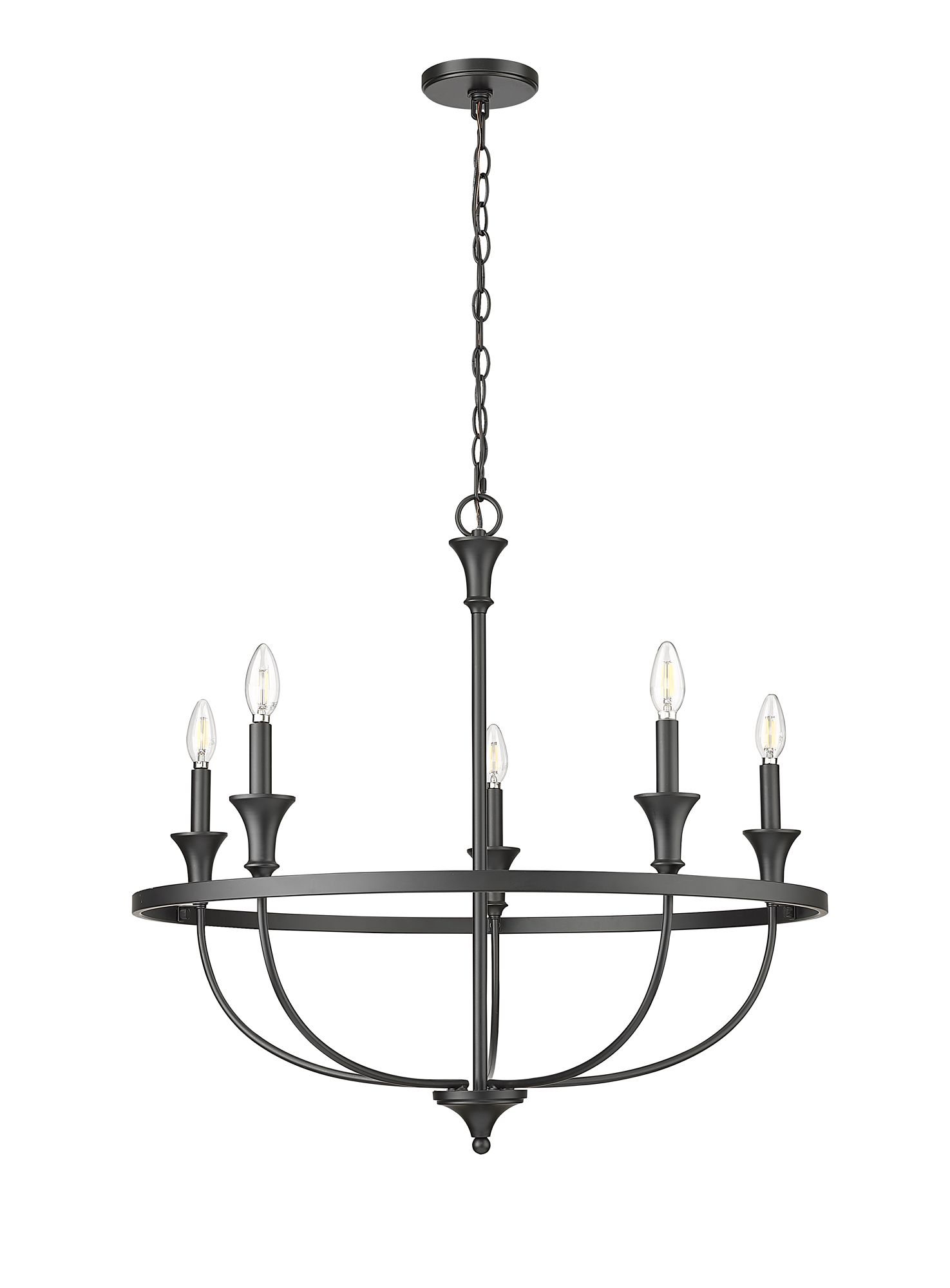 Image 3 Millennium Emery 5-Light 29.1" Matte Black Chandelier more views