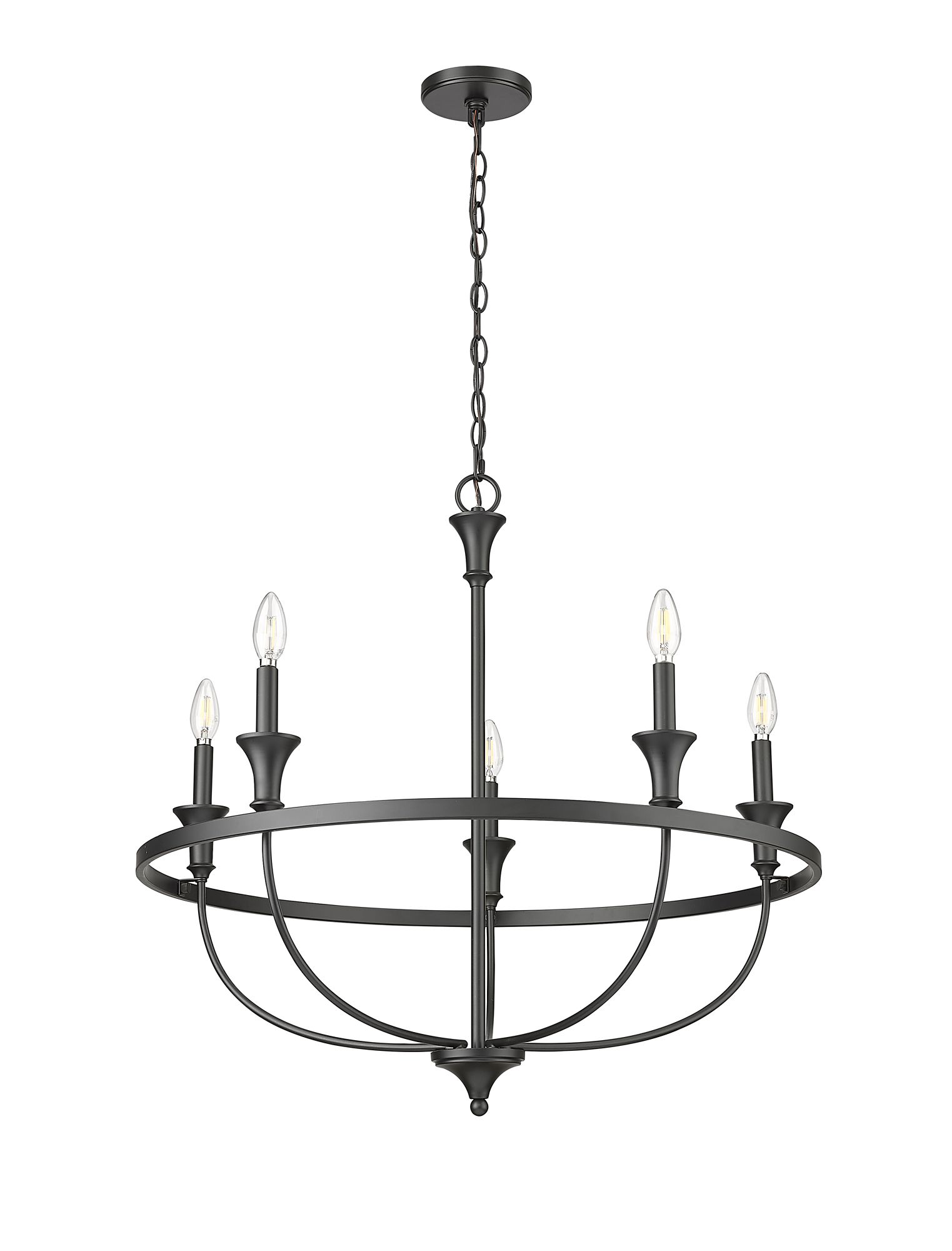 Image 4 Millennium Emery 5-Light 29.1" Matte Black Chandelier more views